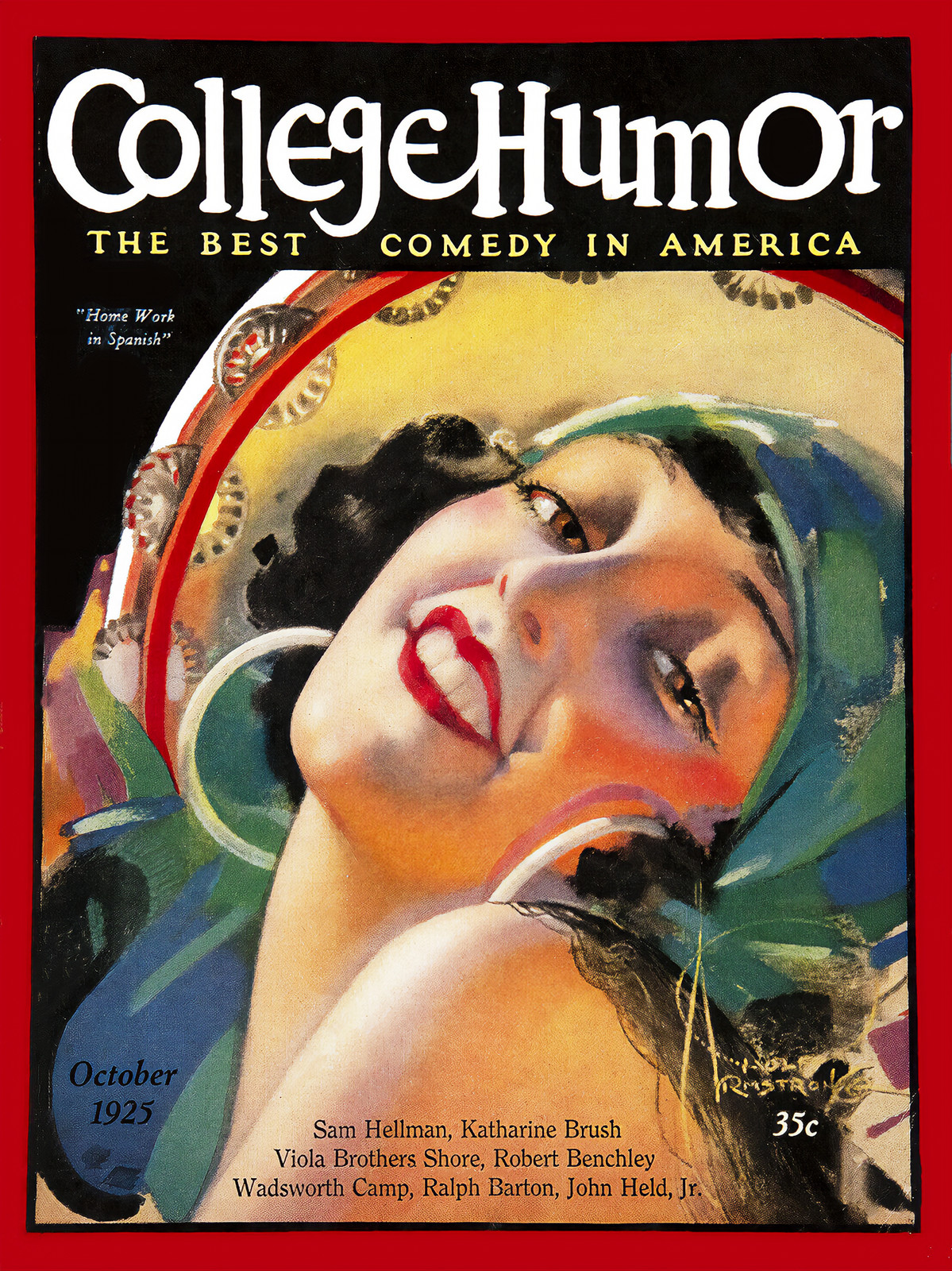 College Humor Magazine Cover Poster 1925 - Vintage Art Deco 24x36” RARE Reprint�