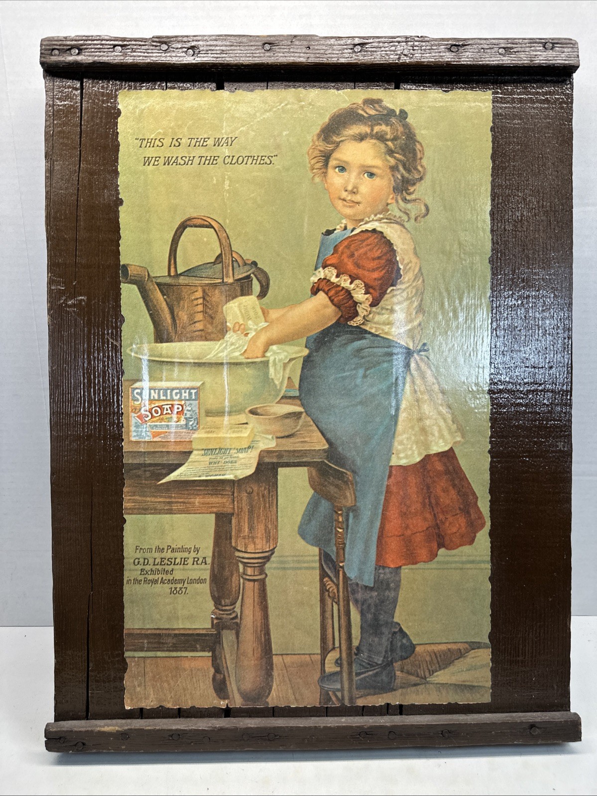 SUNLIGHT SOAP Wood Advertising Ad Sign Wall Hanging Art VINTAGE 24\