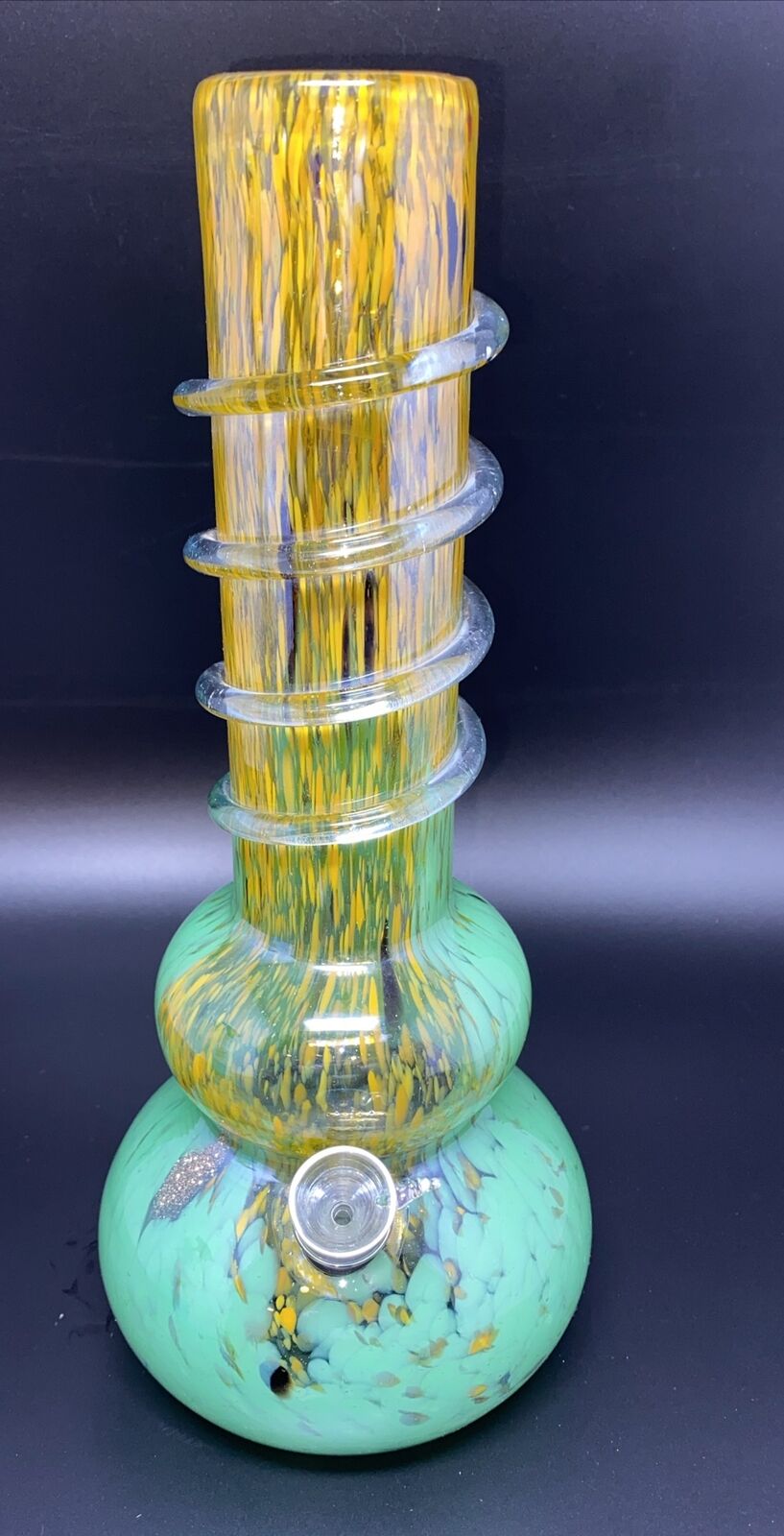 12 In Heavy & Thick Soft Glass Tobacco Water Pipe Bong W/ Stem & Bowl 