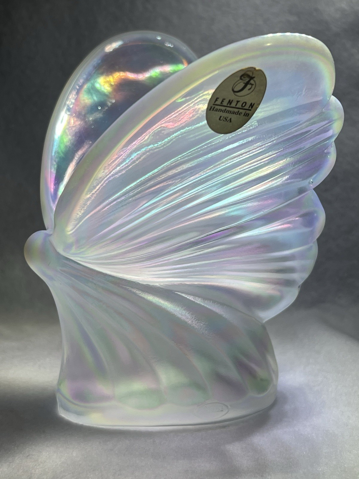 Fenton Butterfly Figurine Pastel Iridescent Opalescent Glass