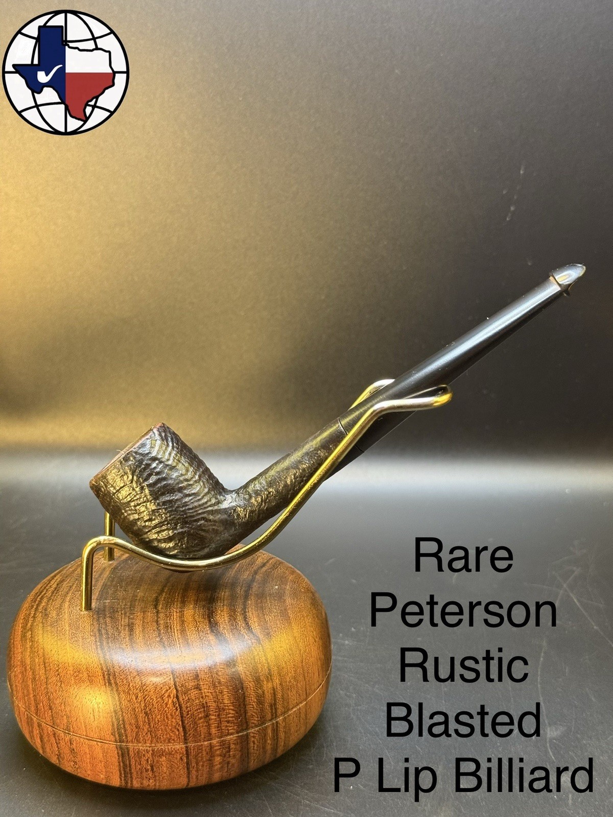 Vintage RARE Peterson Rustic Blasted P Lip Billiard Tobacco Pipe