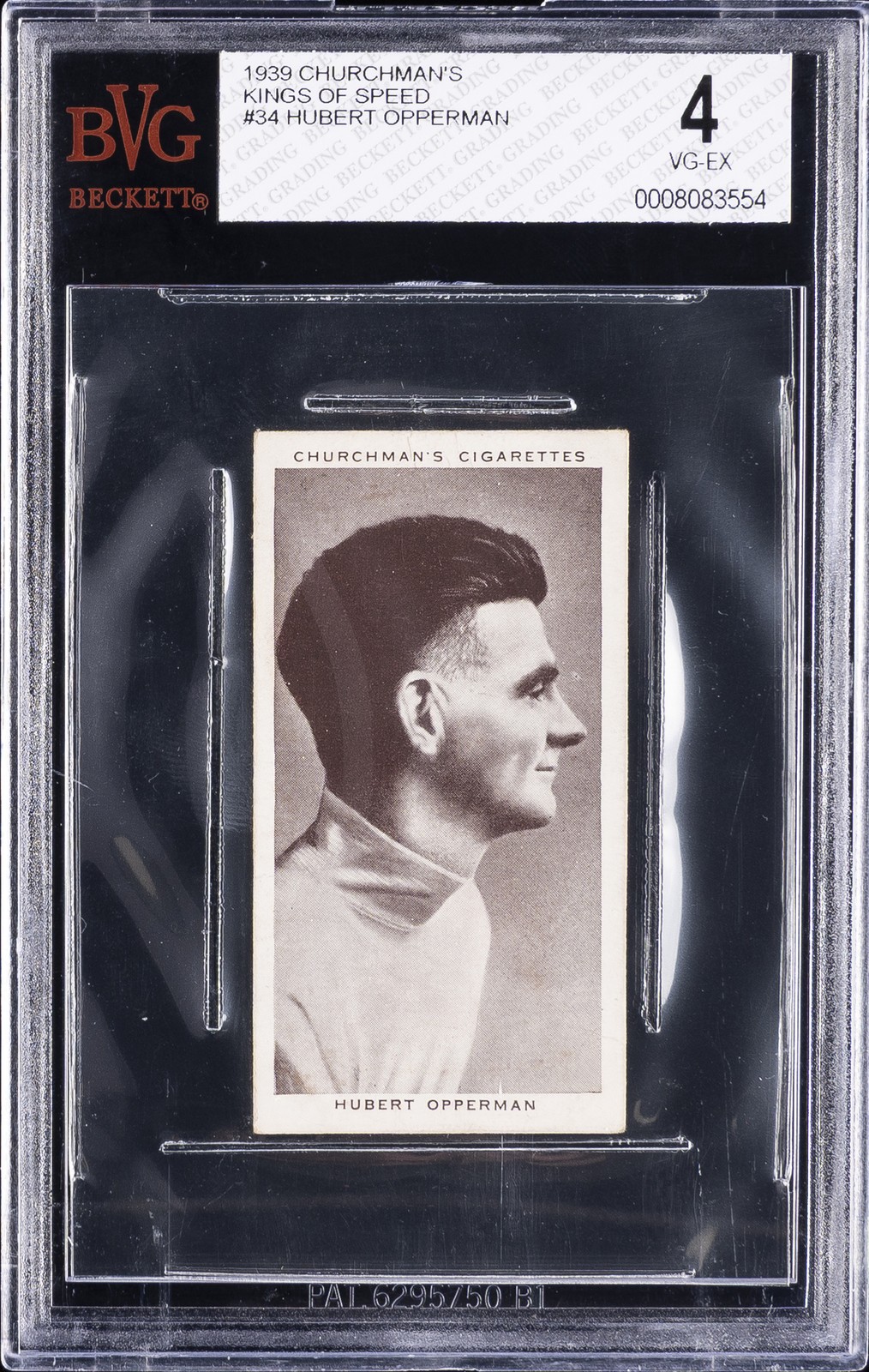 1939 CHURCHMAN\'S KINGS OF SPEED #34 HUBERT OPPERMAN BVG 4