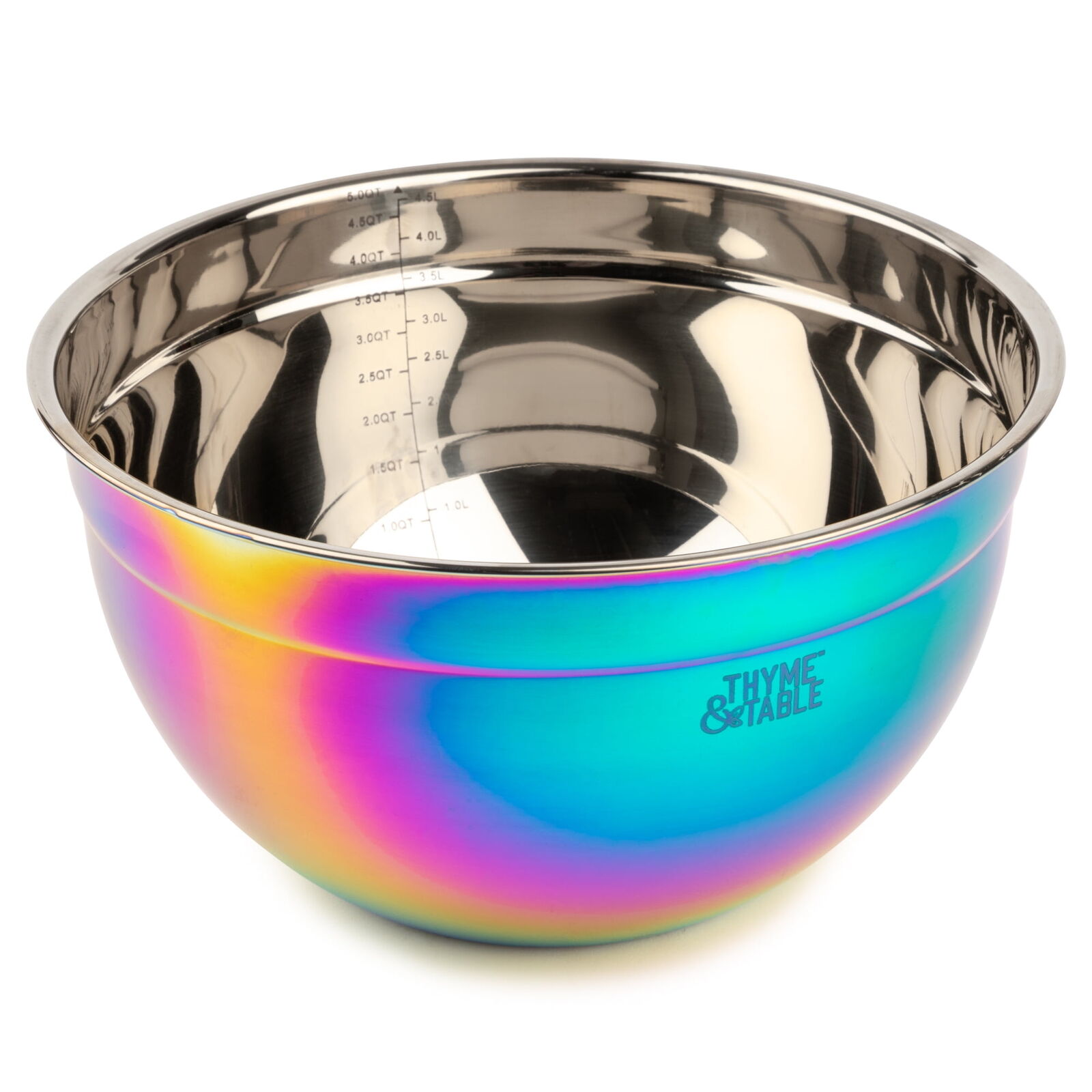 Stainless Steel Mixing Bowl，Dishwasher Safe，Rainbow Finish，6.0QT