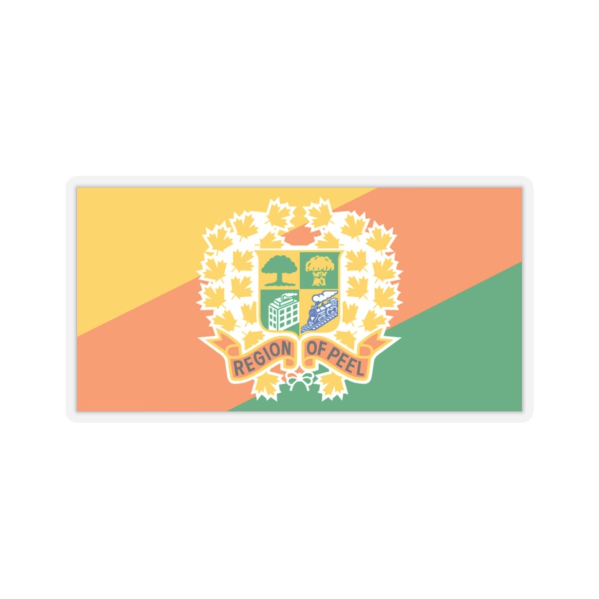 Flag of the Regional Municipality of Peel (Canada) STICKER Vinyl Kiss-Cut Decal