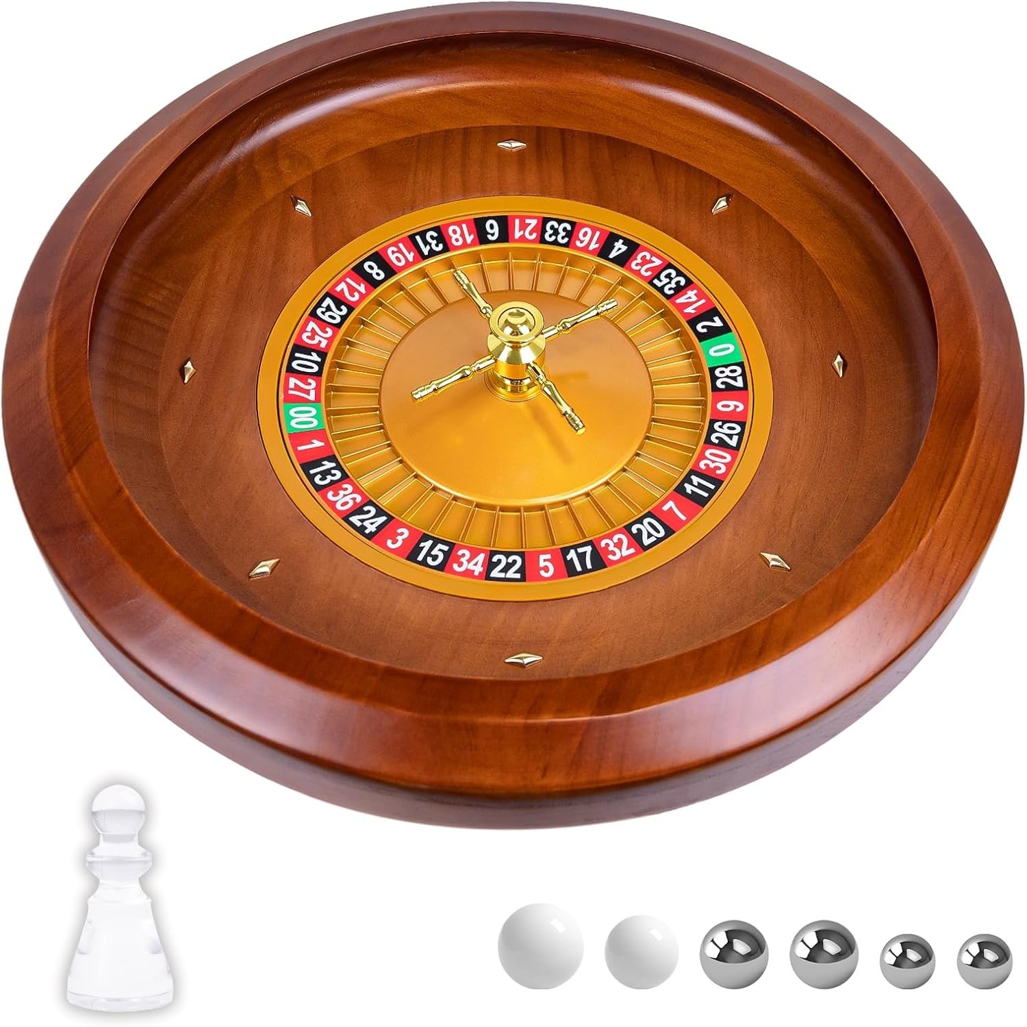 20 Inch Professional Wooden Roulette Wheel, Large Size Solid Wood Casino Roulett 20 Inch Professional Wooden Roulette Wheel, Large Size Solid Wood Casino Roulett