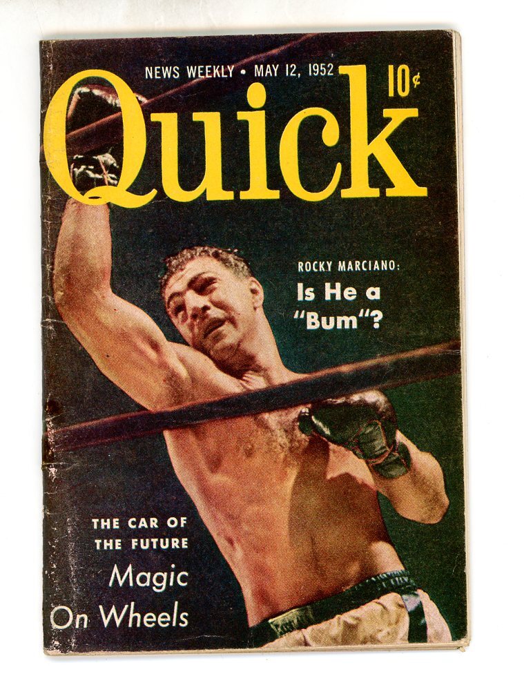 1952 Quick News Weekly Magazine Pocket Rocky Marciano Is He A Bum?