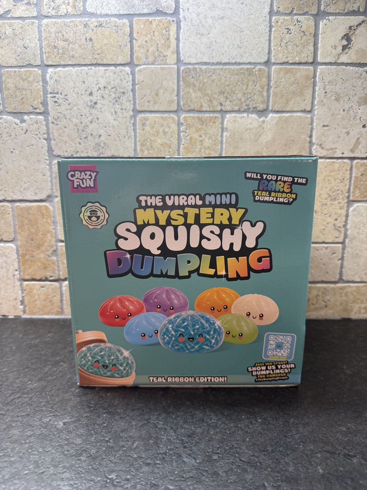 RMS Viral Mini Mystery Squishy Dumpling Teal Ribbon Edition Sealed Case of 18