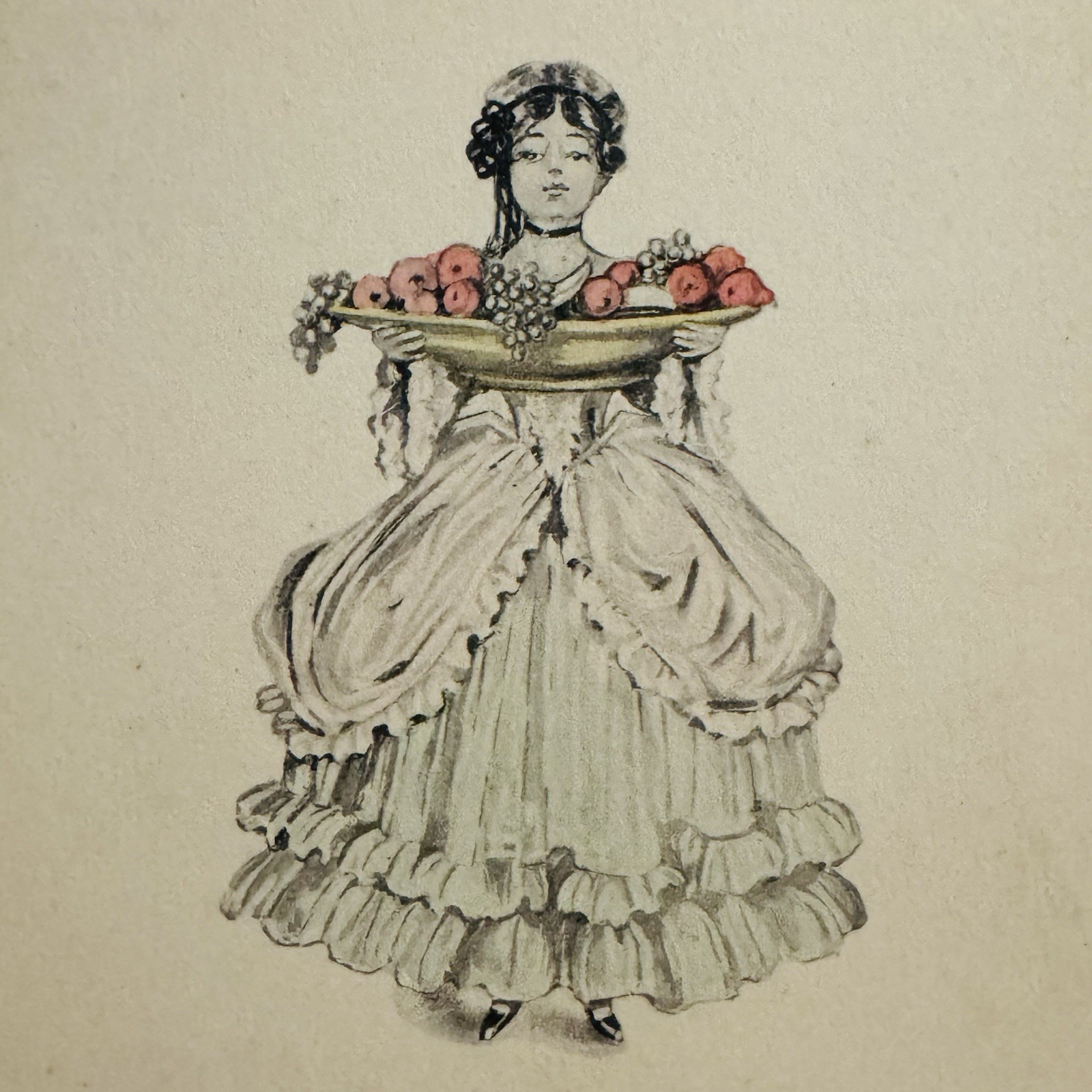 Antique Congratulations Lady Roses Postcard Unused Edwardian Fashion Dress Rare