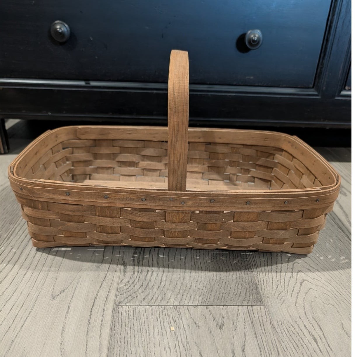 Vintage Longaberger Large Rectangular Market Basket with handle 1985
