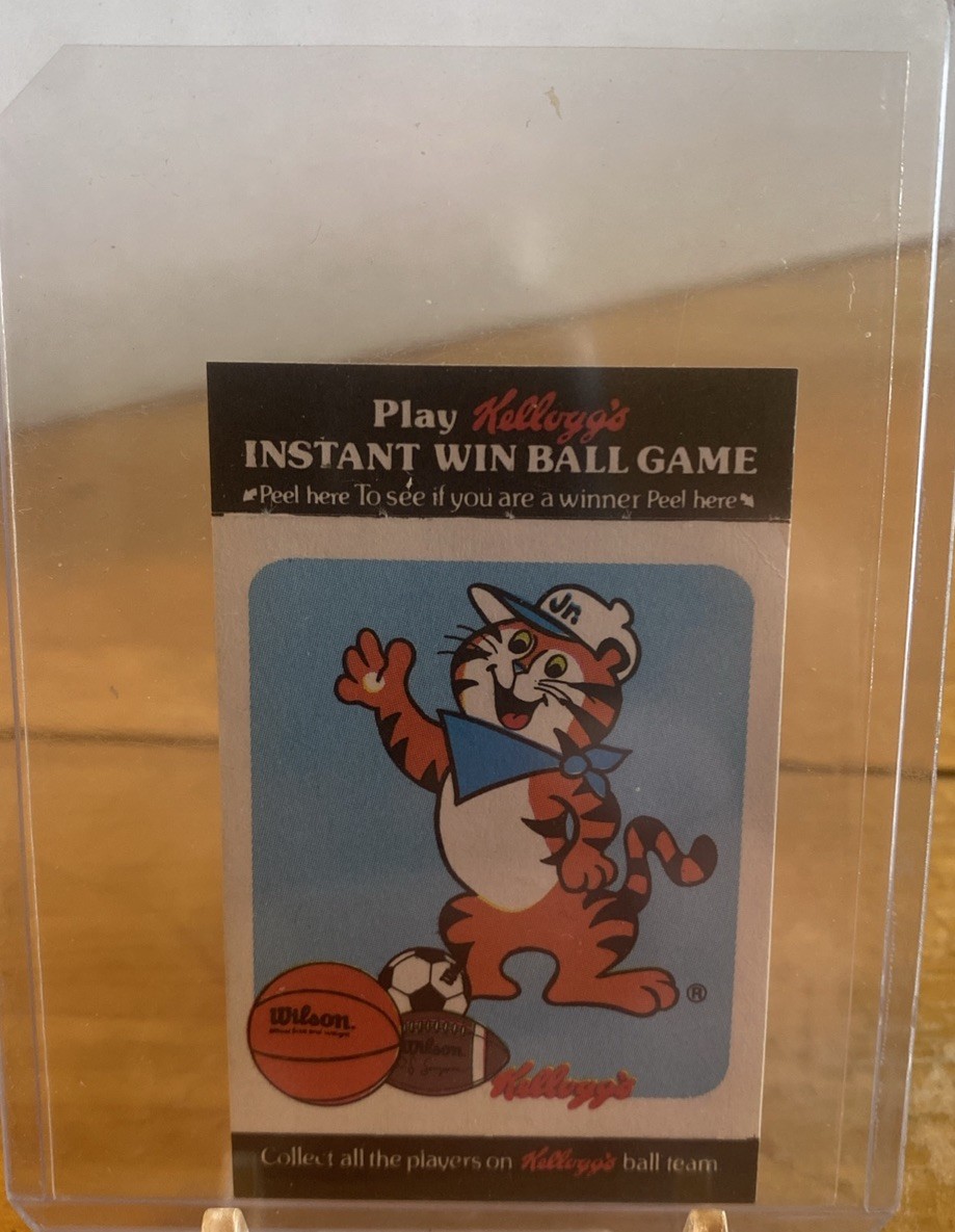 Rare TONY THE TIGER JR. FROSTED FLAKES 1981 KELLOGG\'S INSTANT WIN BALL GAME CARD