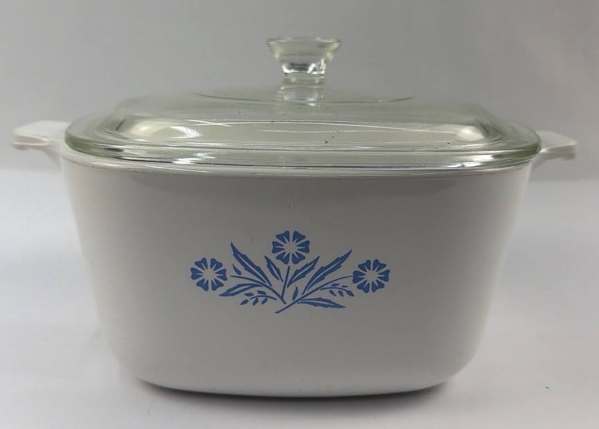 VTG Corning Ware Blue Cornflower 1 3/4 Qt Casserole Dish P-1 3/4-B Glass Lid USA