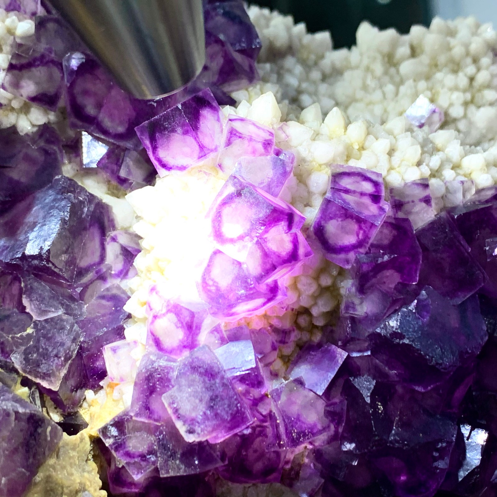 6.56LB Rare Purple Inner Mongolia's Eye fluorite cubic  crystal mineral sample