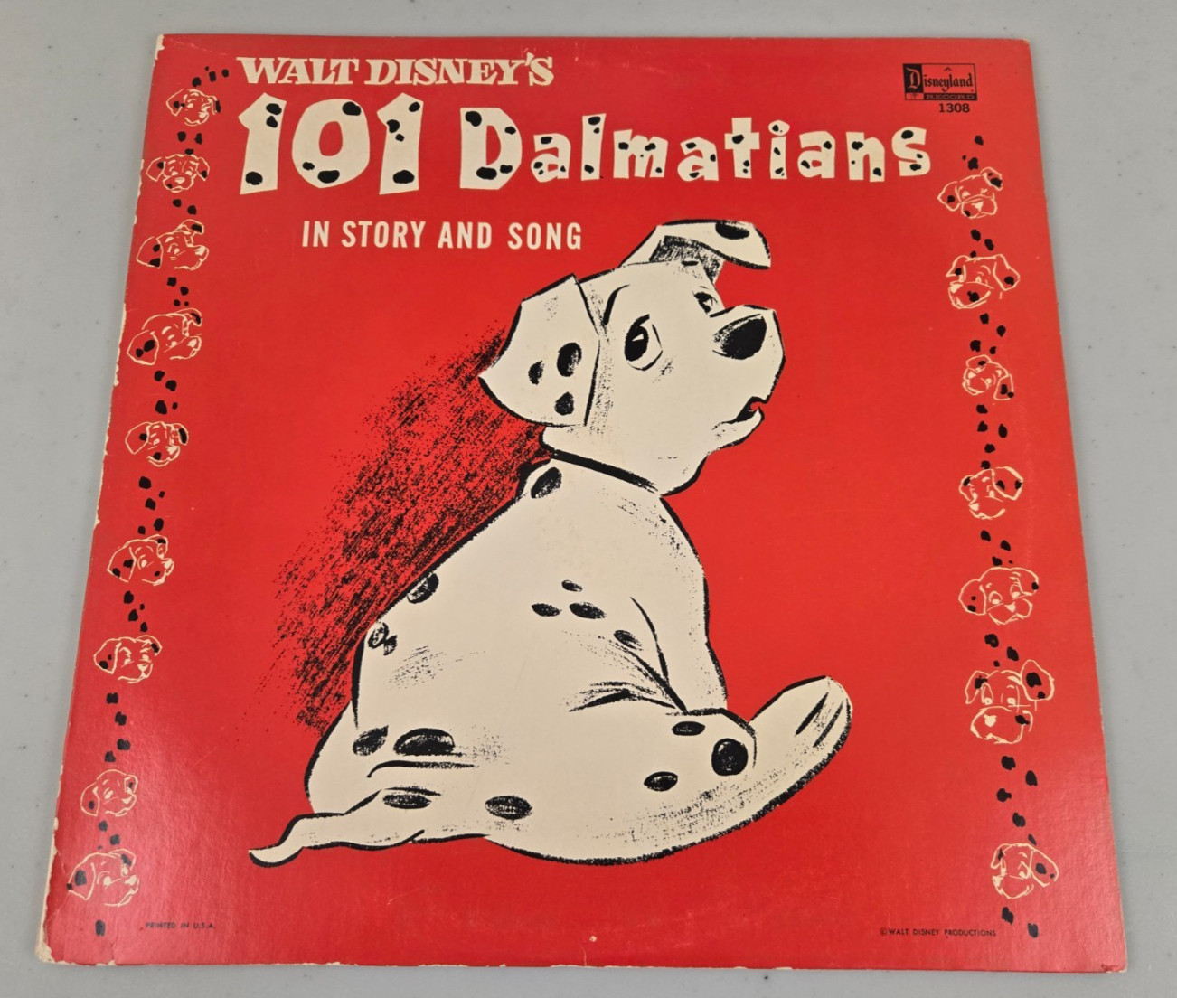 1963 WALT DISNEY'S 101 DALMATIANS STORY AND SONGS LP 12