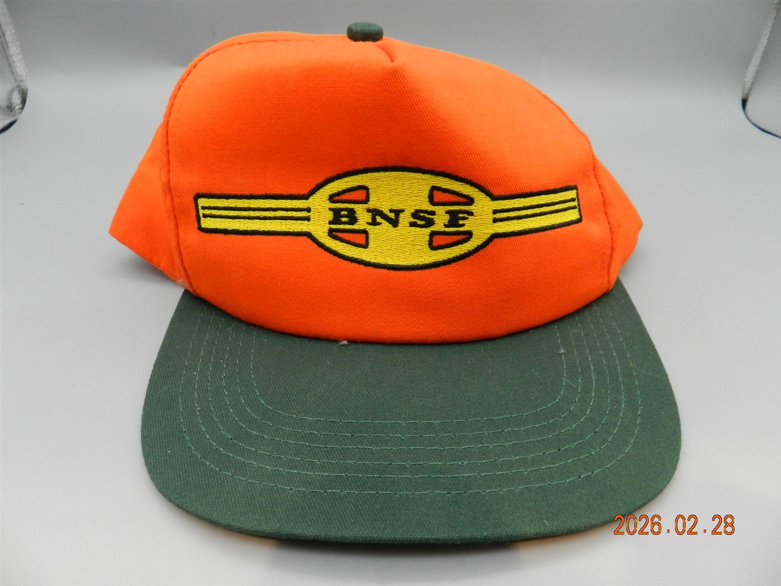 BNSF Orange Cap Haz Mat Awareness Ltd Edition Hat Rare Orange & Green Brand New BNSF Orange Cap Haz Mat Awareness Ltd Edition Hat Rare Orange & Green Brand New