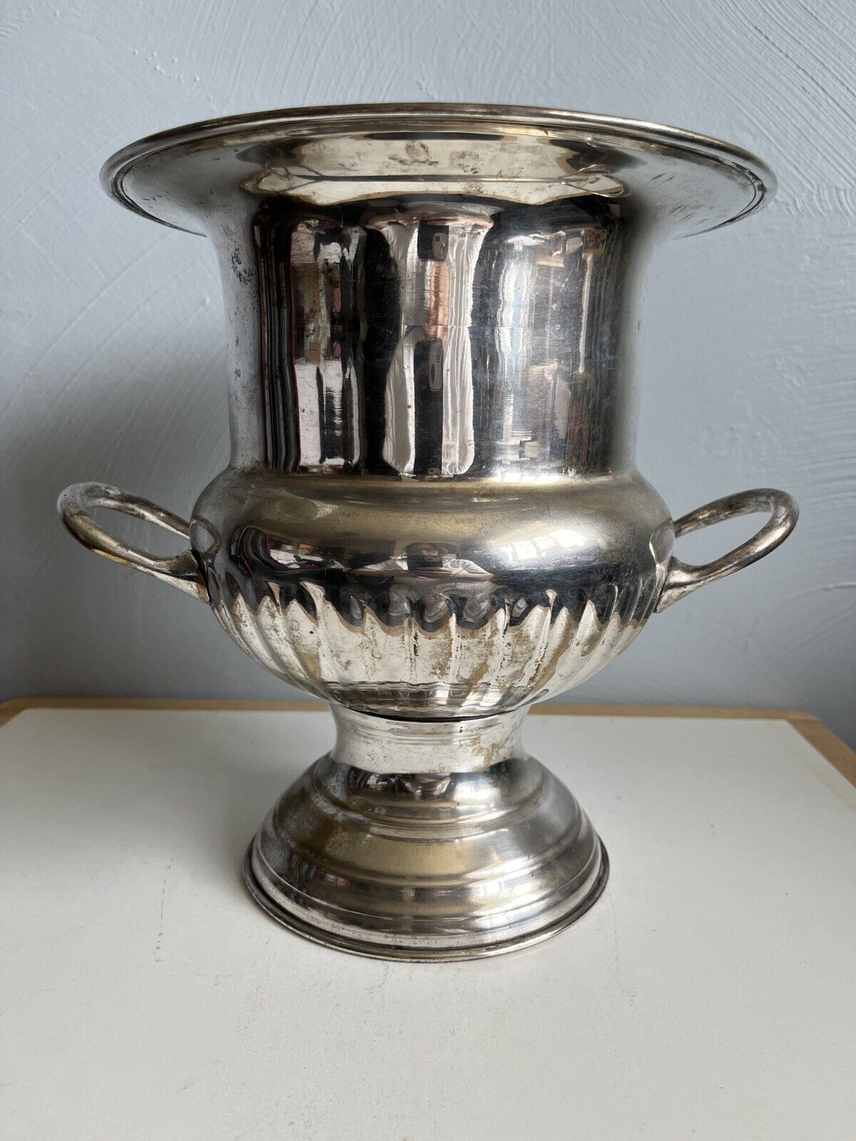 Vintage Leonard Silver Plated Champagne Wine Ice Bucket Fluted Cooler Trophy EUC
