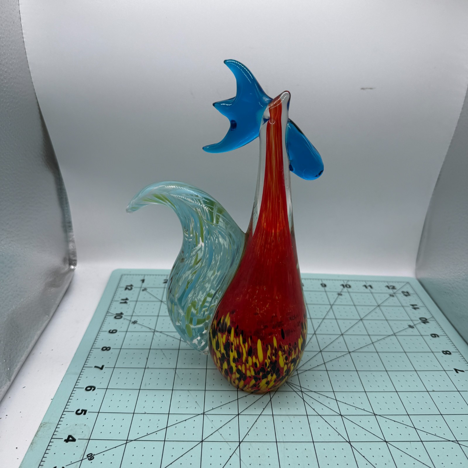 Fifth Avenue Crystal LTD Art Glass Rooster Chicken Hen Country 9 1/2