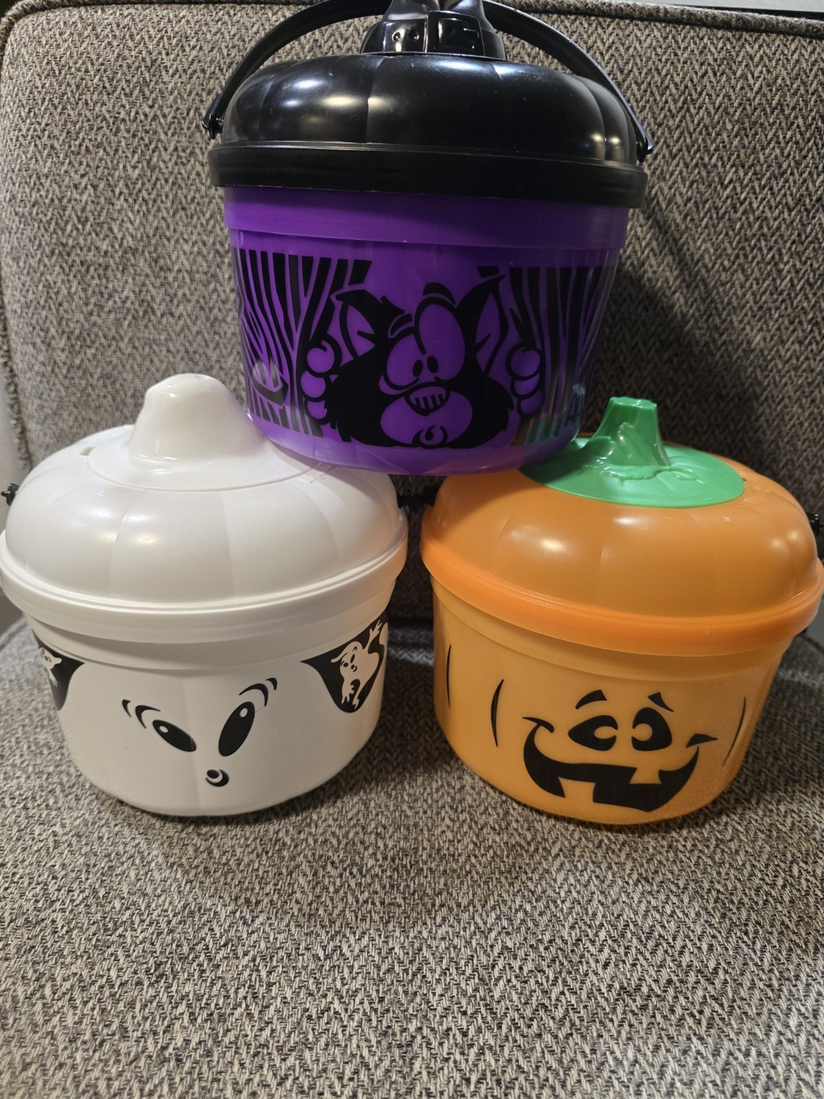 Vintage 1993 McDonald’s Halloween Boo Buckets Set of 3 | Pumpkin Ghost Witch