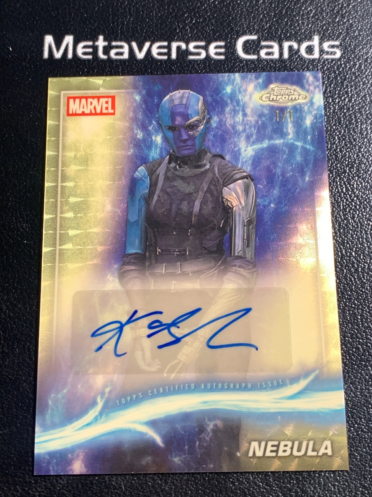 2025 Topps Chrome Marvel Studios Karen Gillan As Nebula Auto Superfractor 1/1