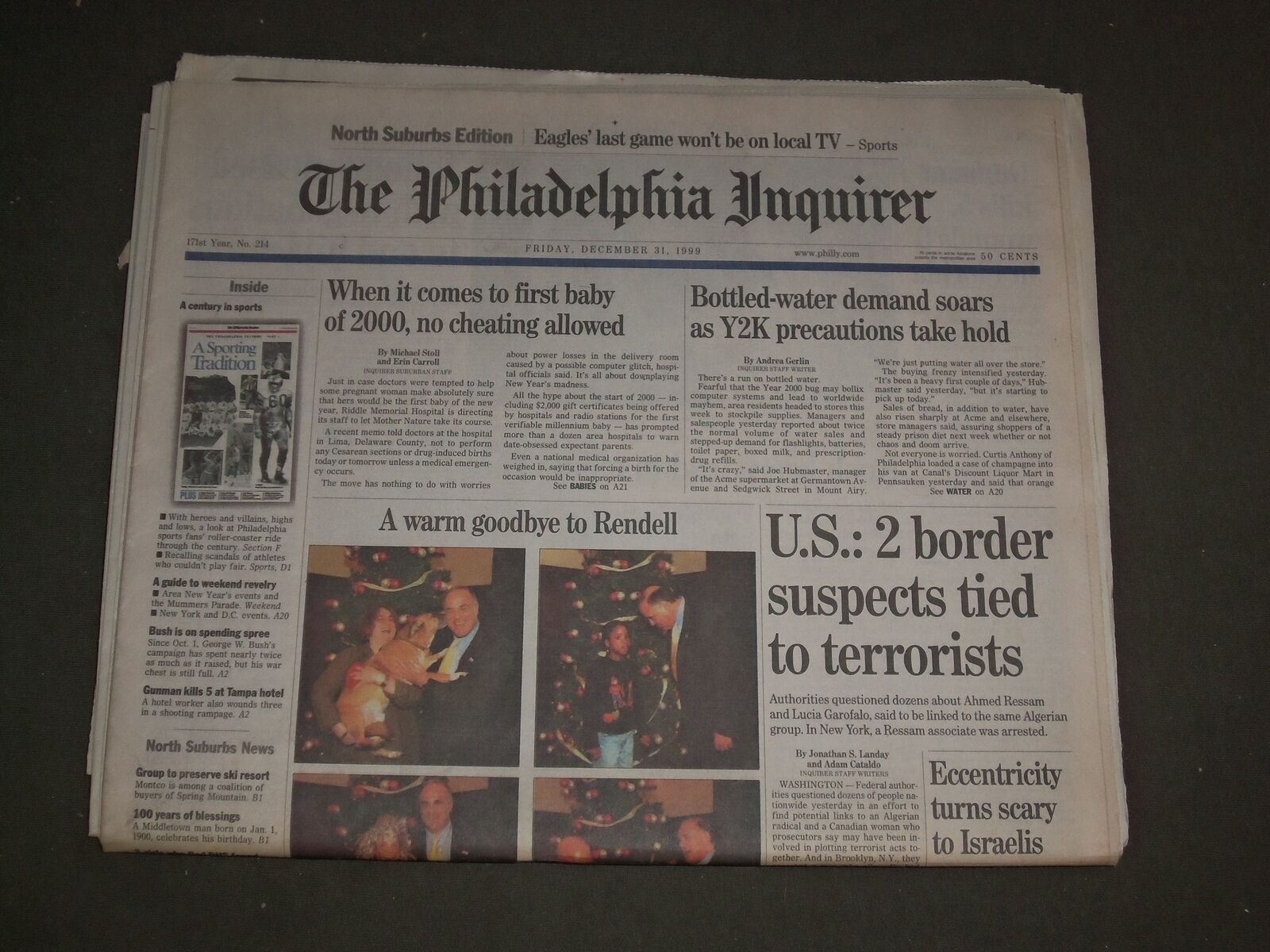 1999 DECEMBER 31 PHILADELPHIA INQUIRER NEWSPAPER- LAST ISSUE OF CENTURY- NP 3135