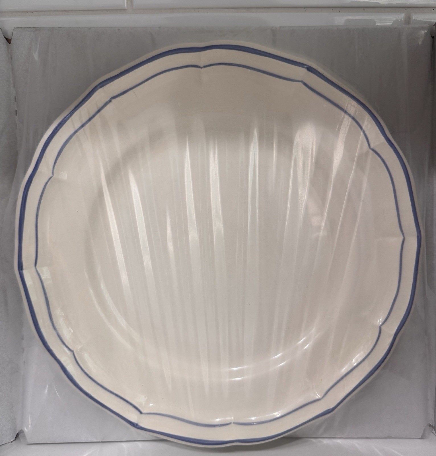 GIEN French Vintage Plates / Filet Bleu