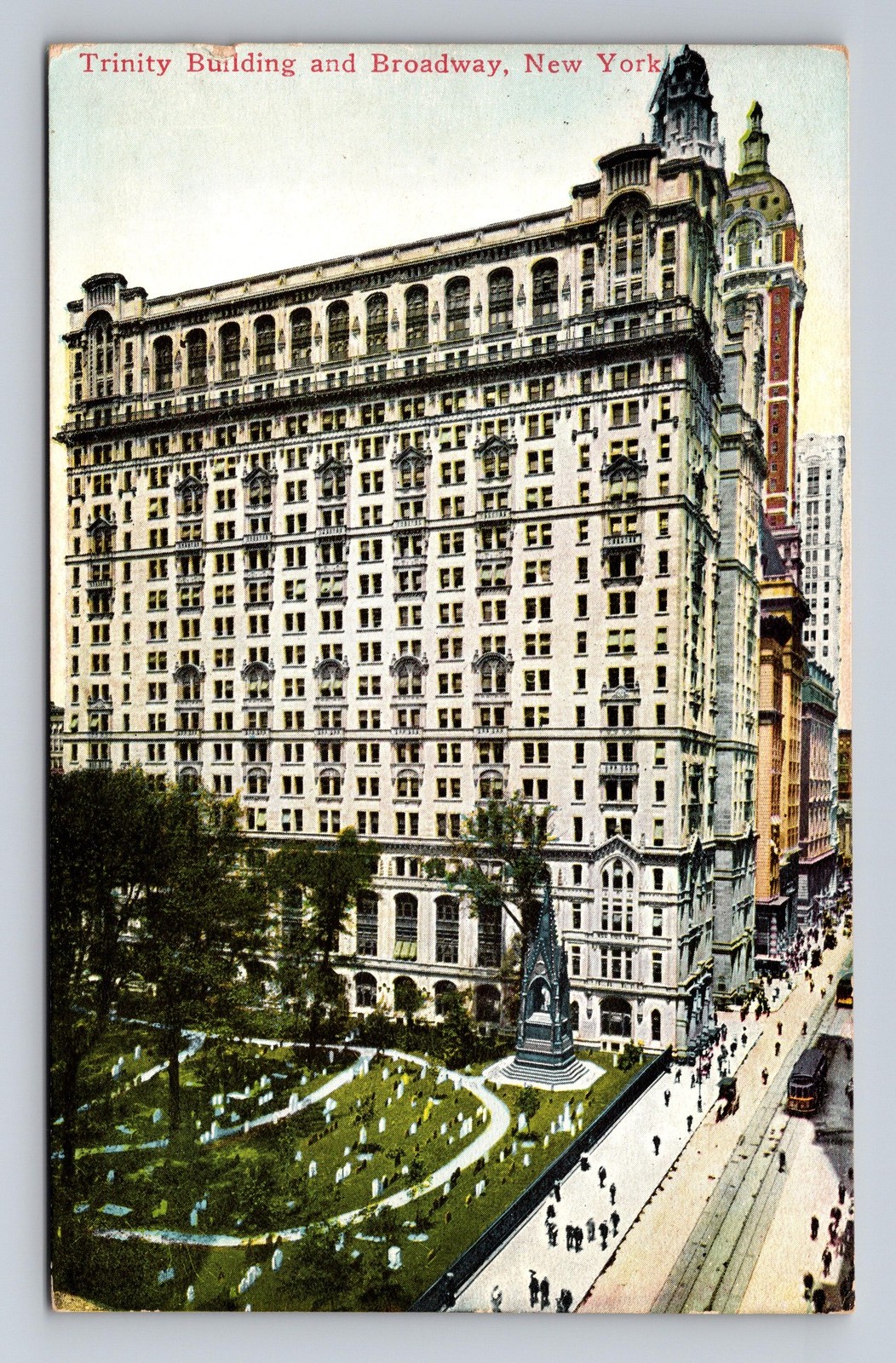 DB Postcard New York NY Aerial View Trinity Building & Broadway DB Postcard New York NY Aerial View Trinity Building & Broadway