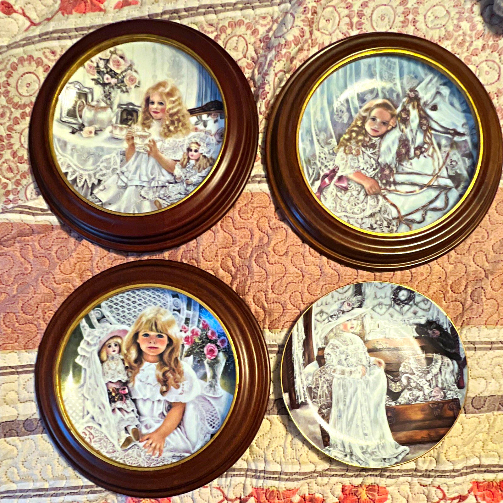 Vintage Knowles Heirlooms & Lace Corinne Layton Collector Plates Set of 4