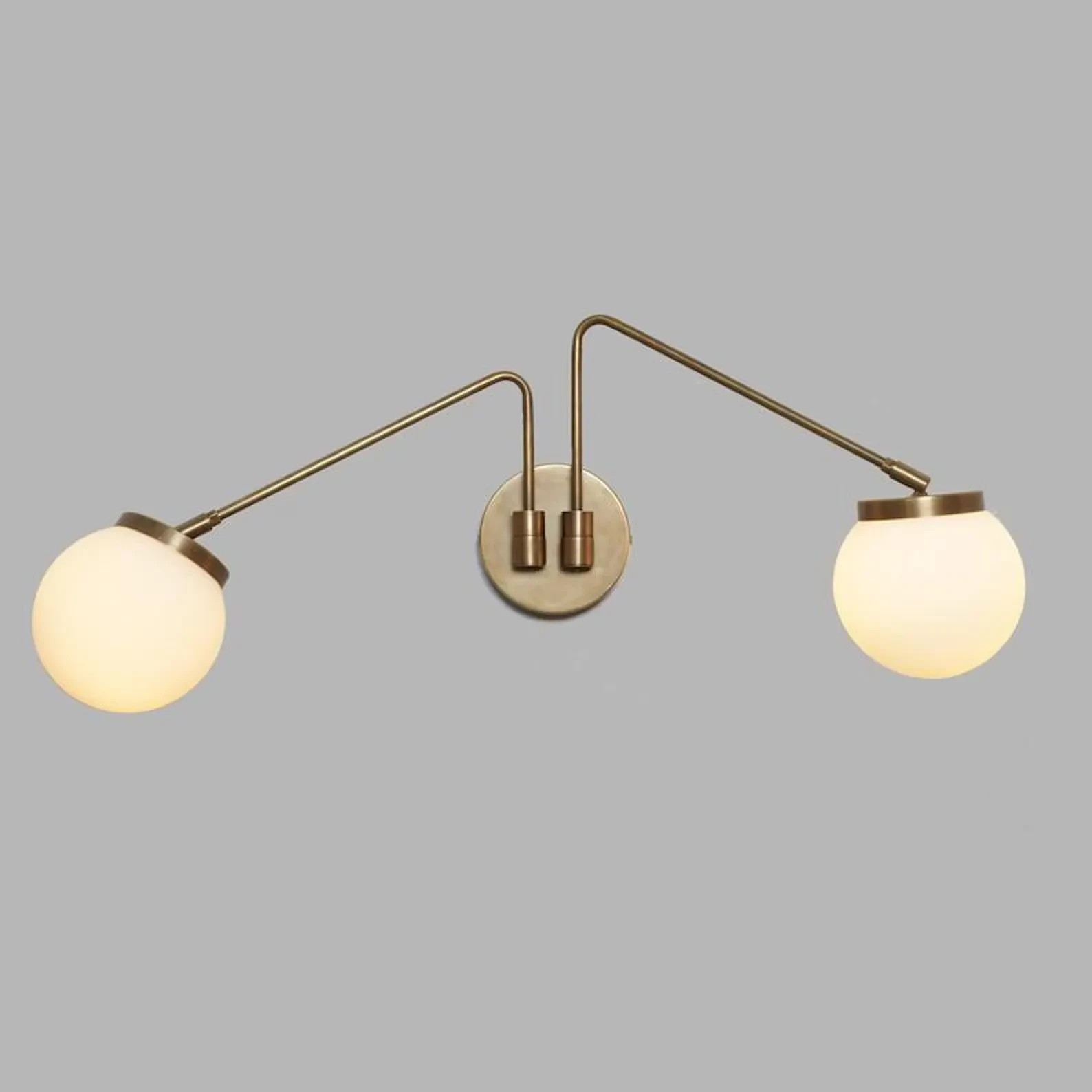 Mid Century Double Glass Globe Wall Sconce Ceiling Lamp Light Modern Low Bathroo