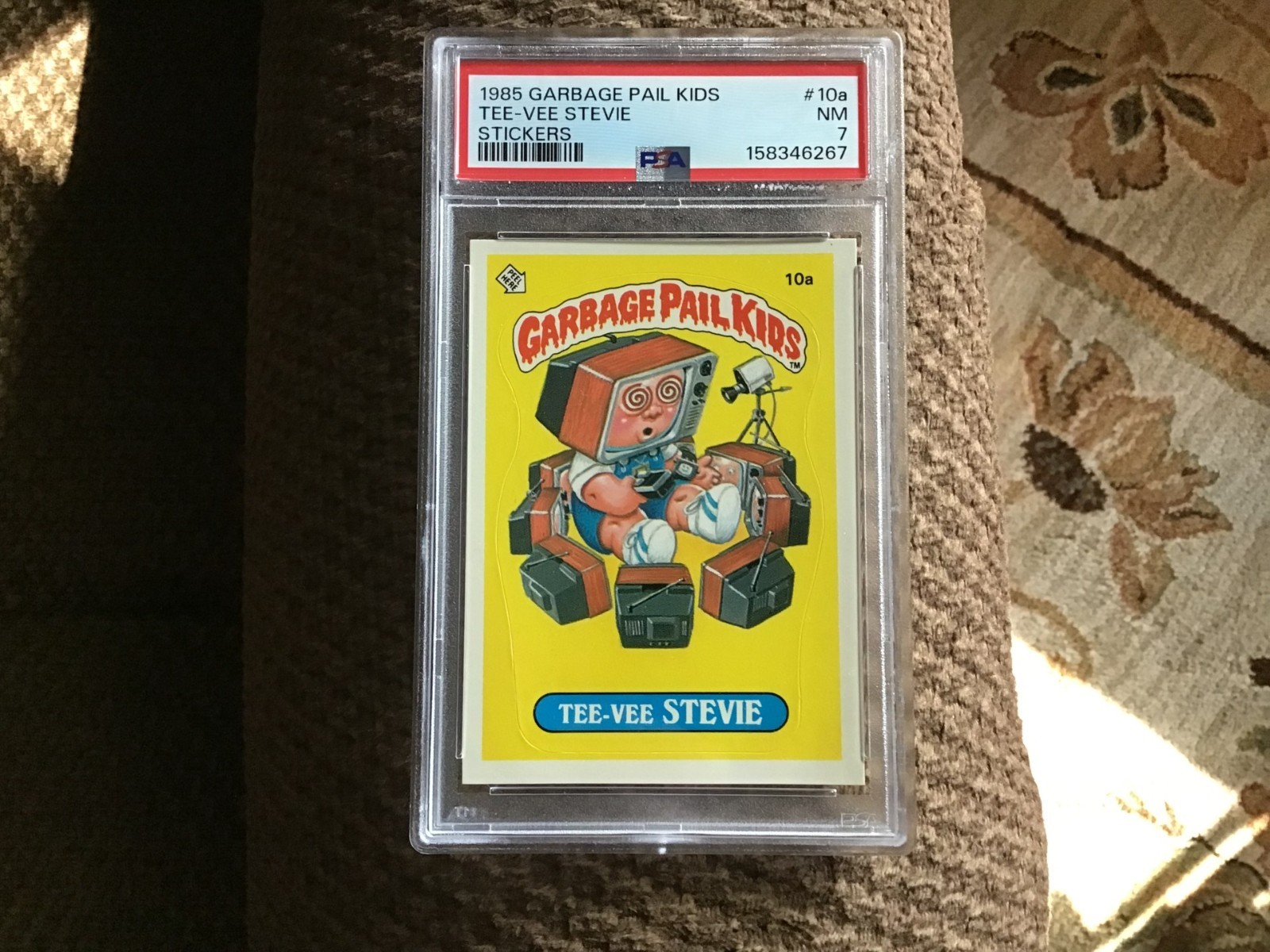 1985 Topps Garbage Pail Kids Series 1 #10a TEE-VEE-STEVIE - Matte Back - PSA 7