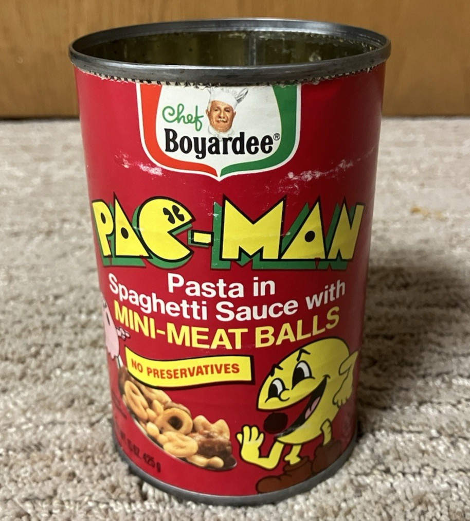Vintage 1986 Pac-Man CHEF BOYARDEE Pasta Can Rare Clean Empty
