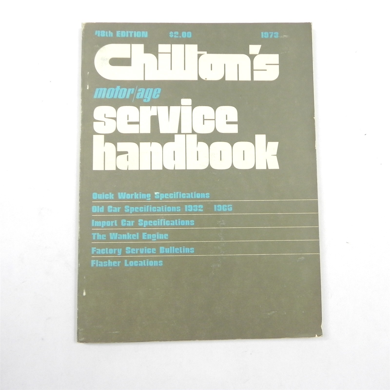 VINTAGE 1973 CHILTONS MOTOR AGE SERVICE HANDBOOK MANUAL REPAIR GUIDE BOOK