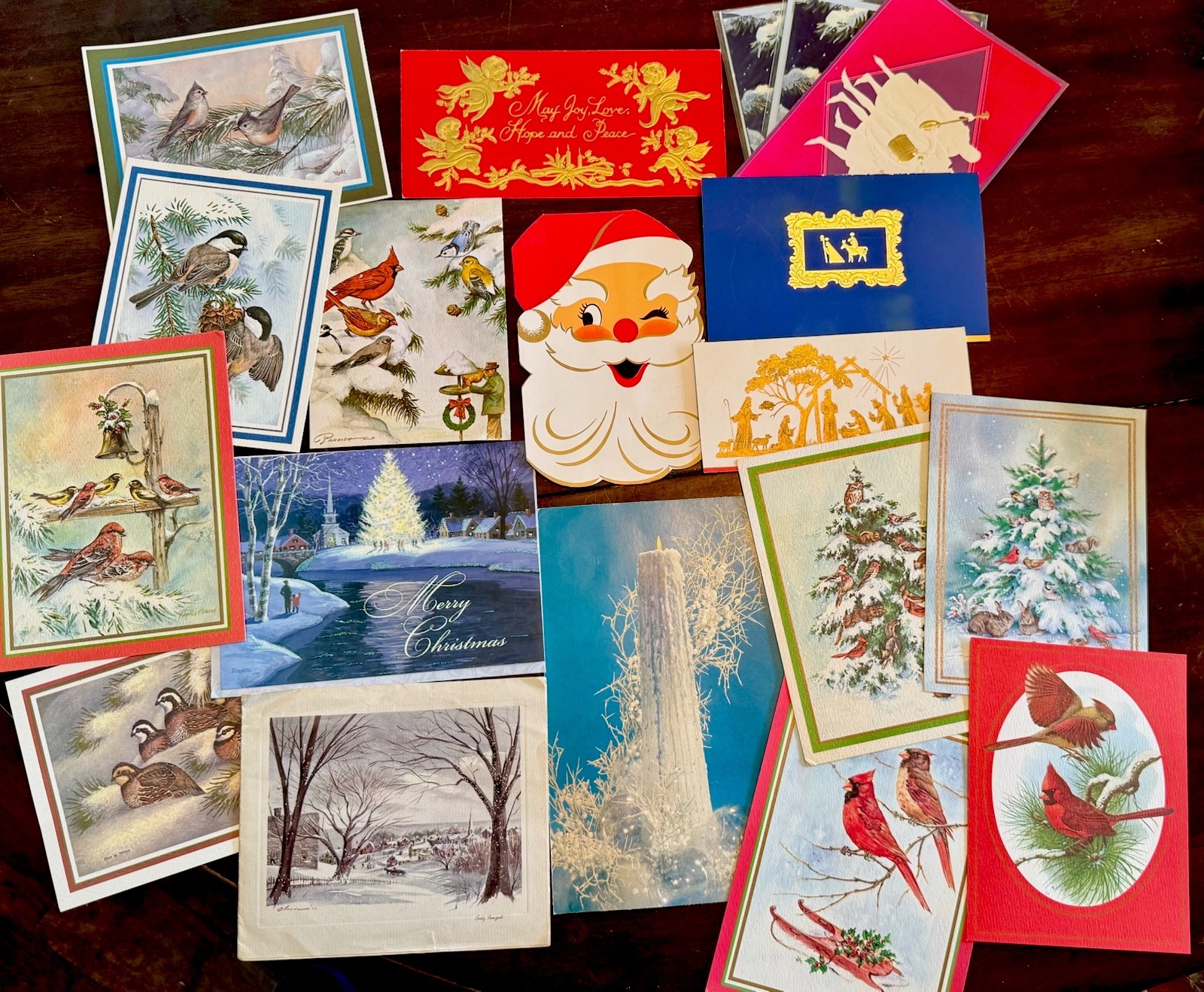 Vintage 1940s- Onward Holiday Ephemera Lot of 20 Christmas Cards, Pages, Etc.