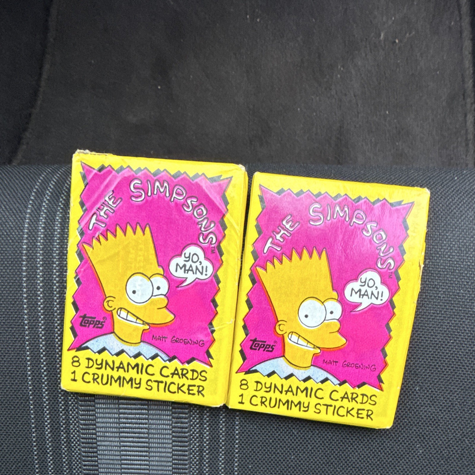 Vintage 1990 Topps The Simpsons Trading Cards Sealed Wax Pack Bart Simpson 2PK