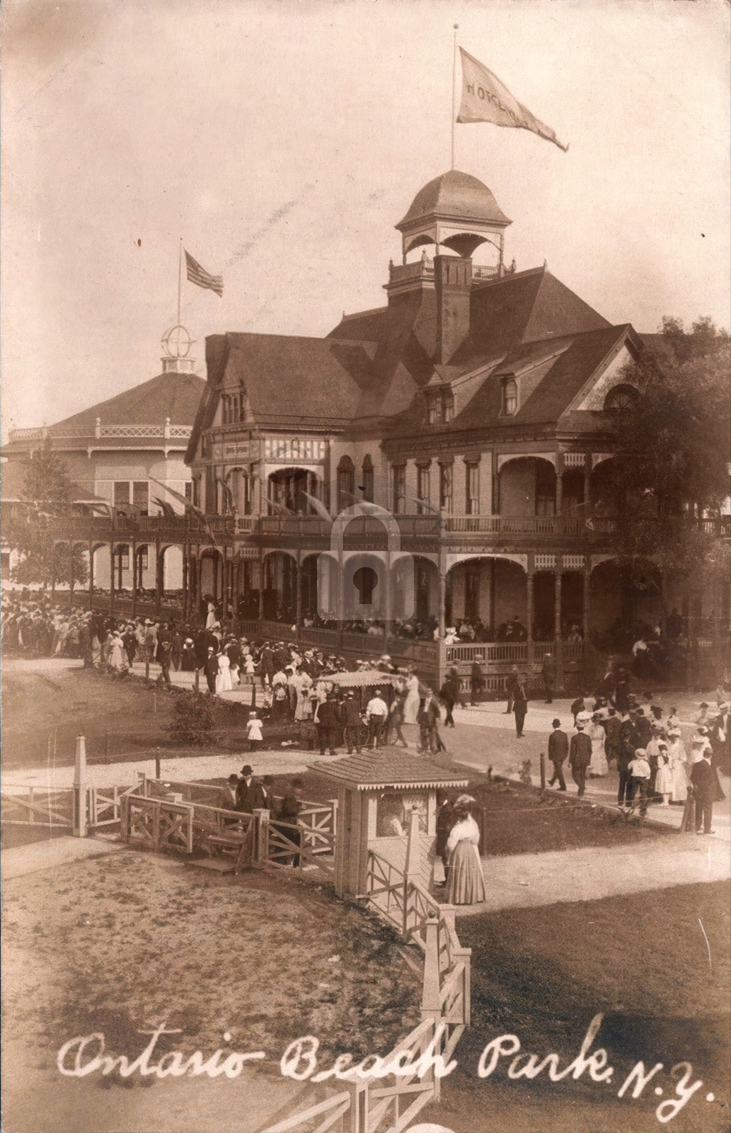 Ontario Beach Amusement Park New York c1910 Crow RPPC Photo Postcard COPY