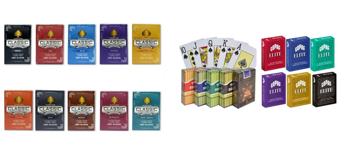 6 Copag Elite + 15  Classic 100% Plastic Playing Cards Poker Jumbo 21 Deck Combo