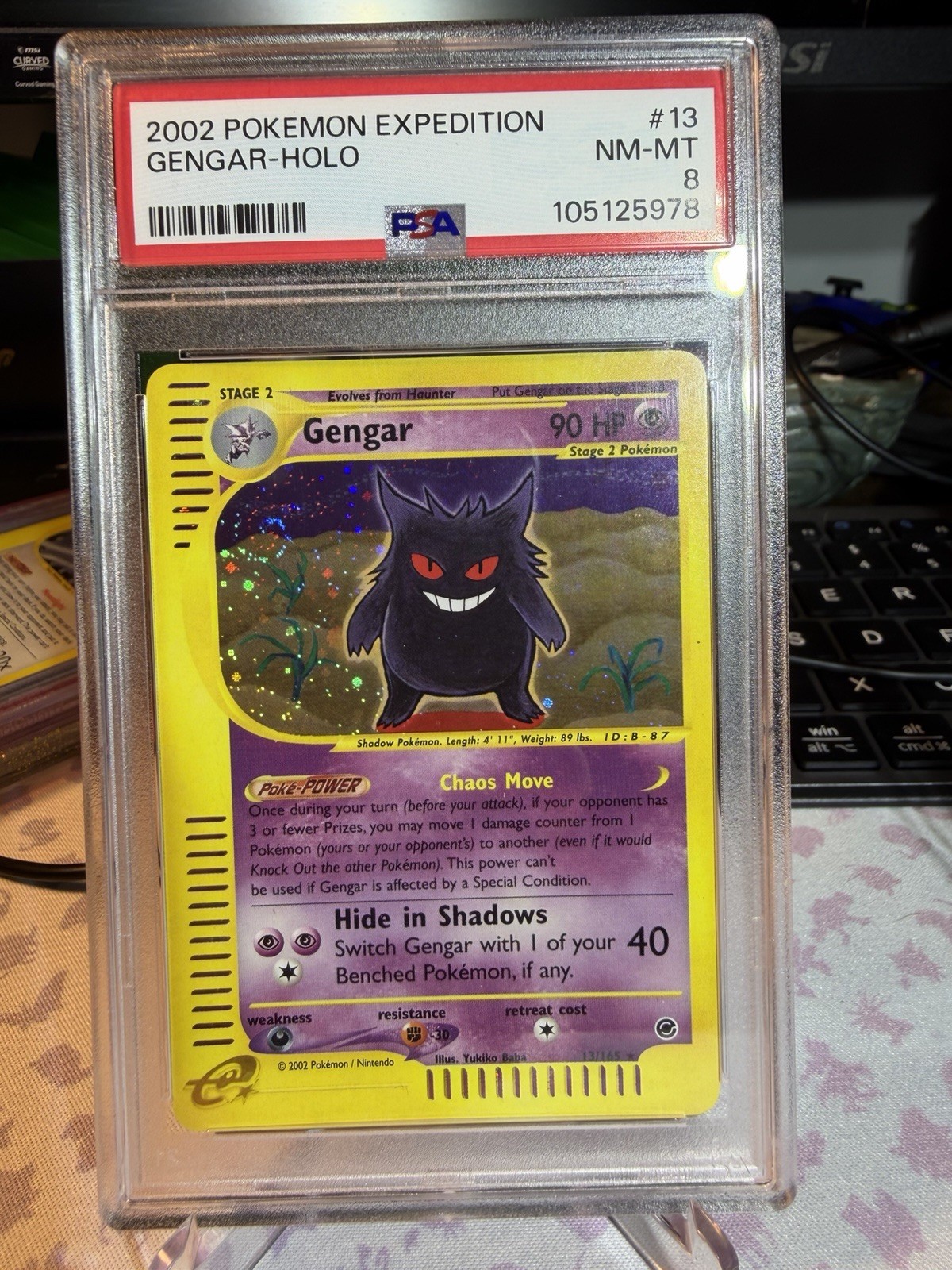 2002 Pokémon Expedition Gengar Holo #13 PSA 8 English Nintendo Yukiko Baba