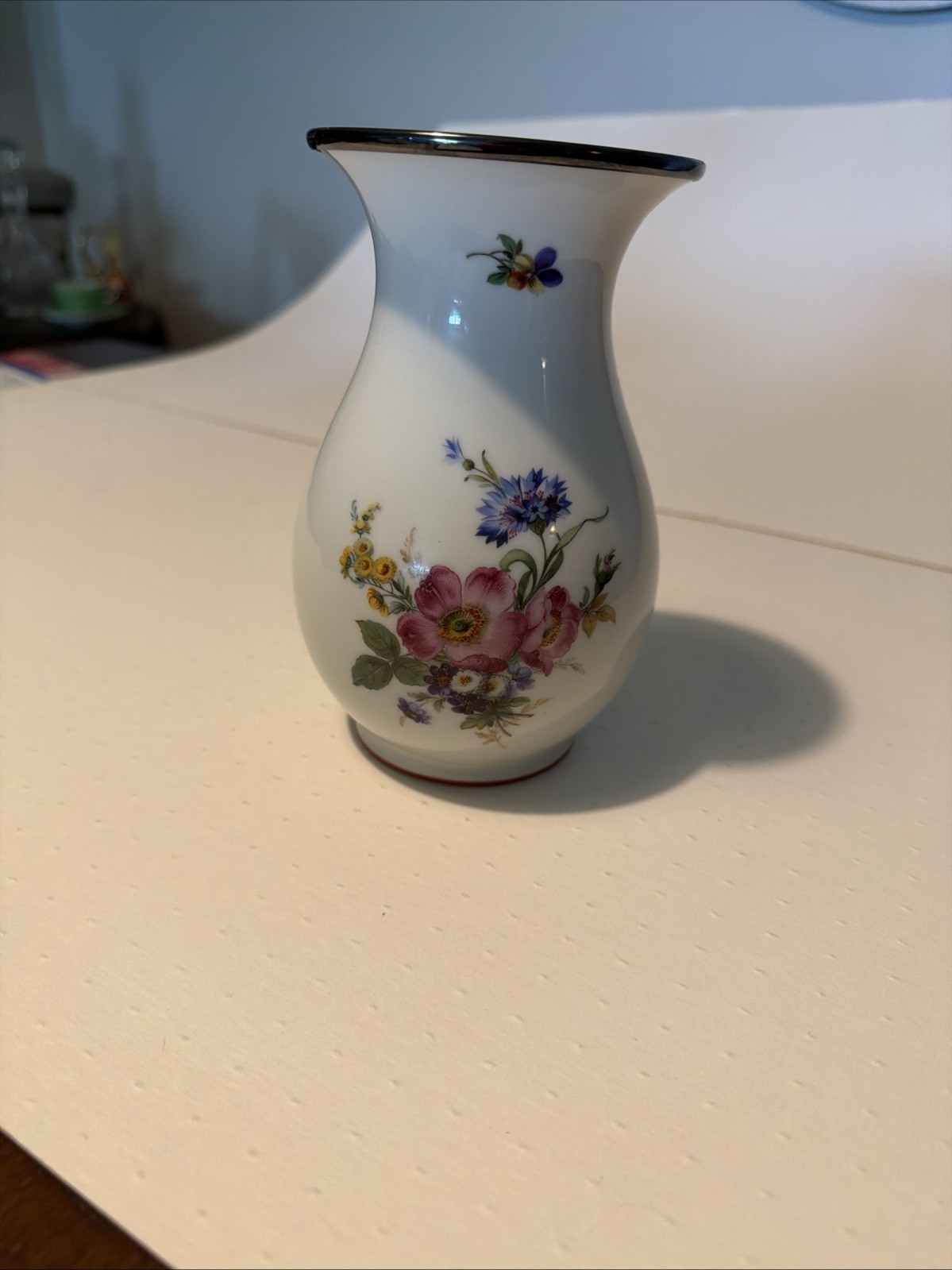 Vintage Rosenthal Germany White Porcelain Floral Vase MCM Decor Display EC