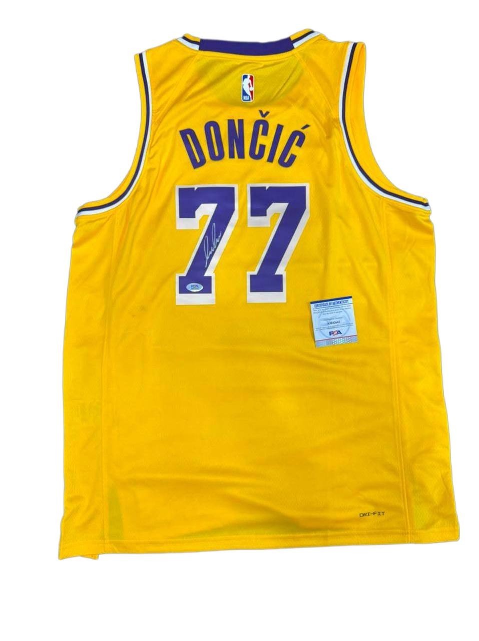 Luka Doncic Lakers NBA yellow jersey PSA/DNA AUTHENTICATION Luka Doncic Lakers NBA yellow jersey PSA/DNA AUTHENTICATION