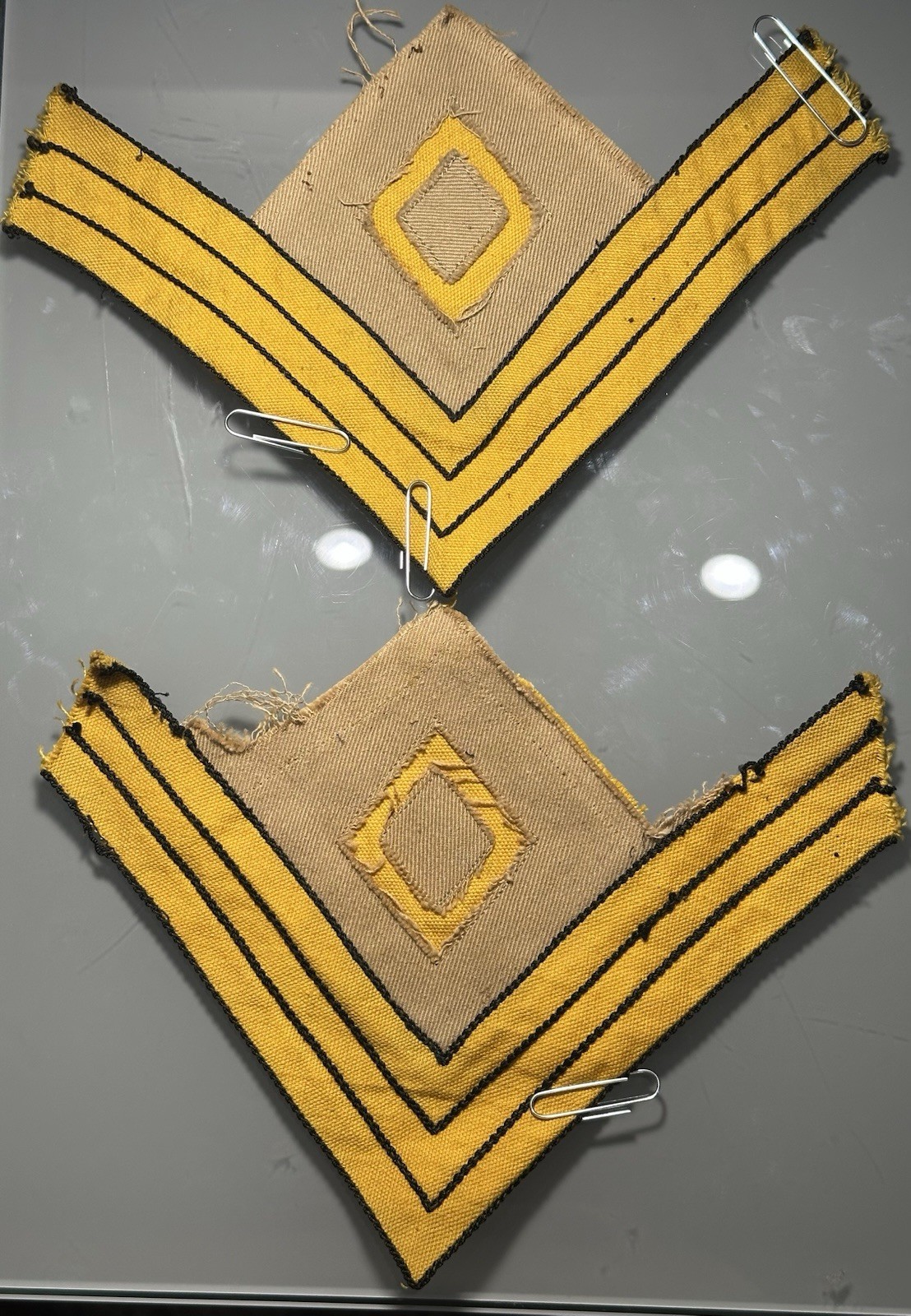 Pair Of M1899 Cavalry Spanish American War First SGT Chevrons. Orig. Duck Canvas