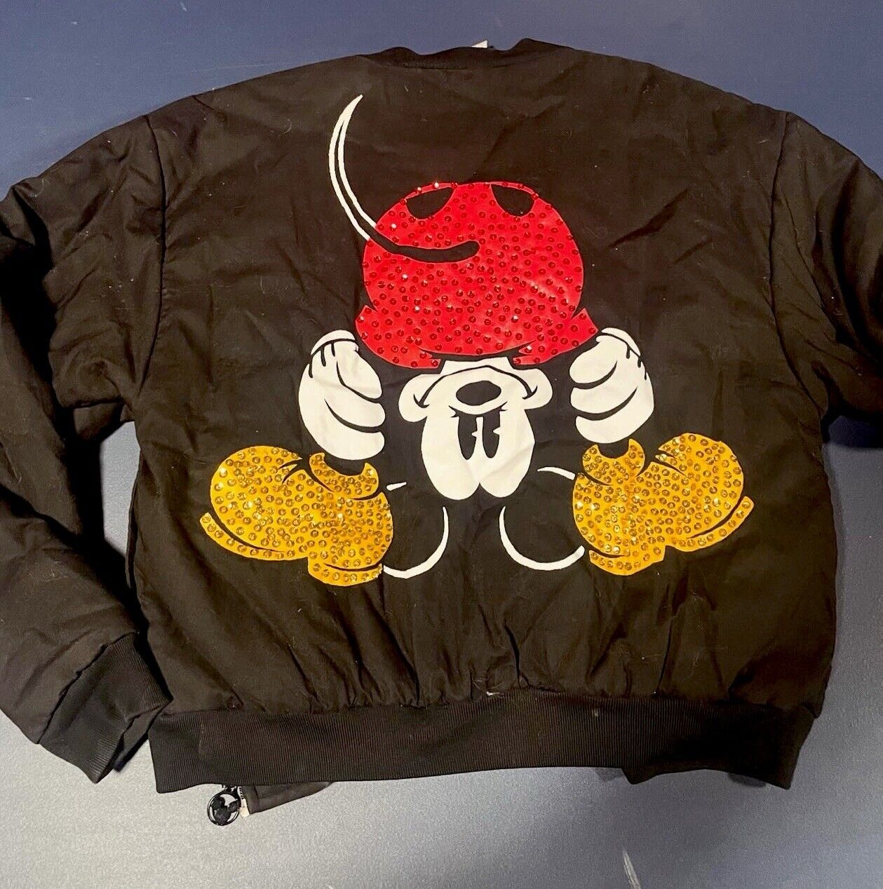 Rare Sequin Mickey Mouse Disney Bomber Jacket Size Small