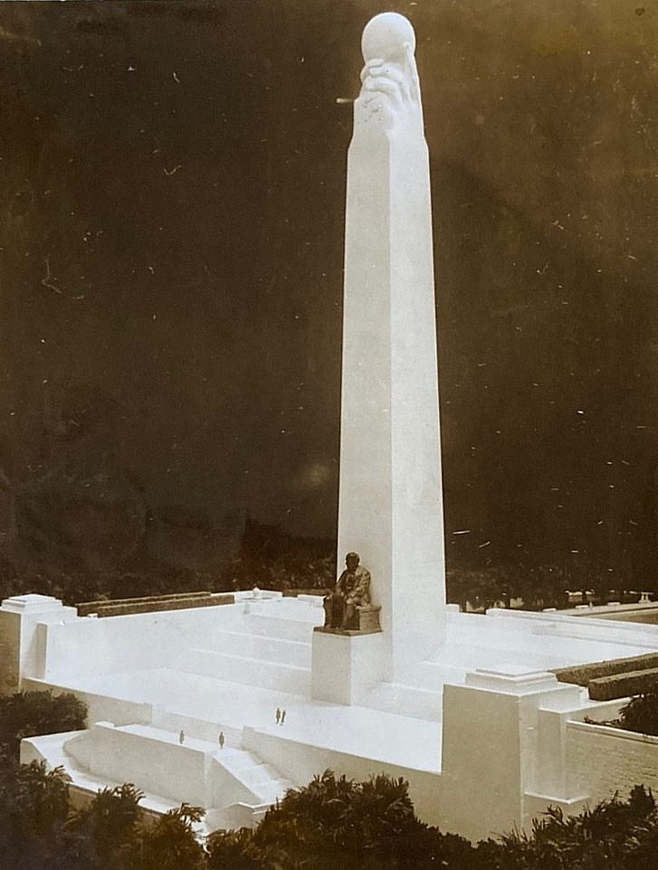 RARE MAUSOLEUM AND MEMORIAL TOWER FOR THOMAS A. EDISON FEB. 1934 CONCEPT PHOTO