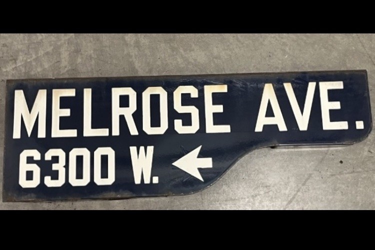 Vintage MELROSE AVE Los Angeles Porcelain SHOTGUN Street Sign Vintage MELROSE AVE Los Angeles Porcelain SHOTGUN Street Sign