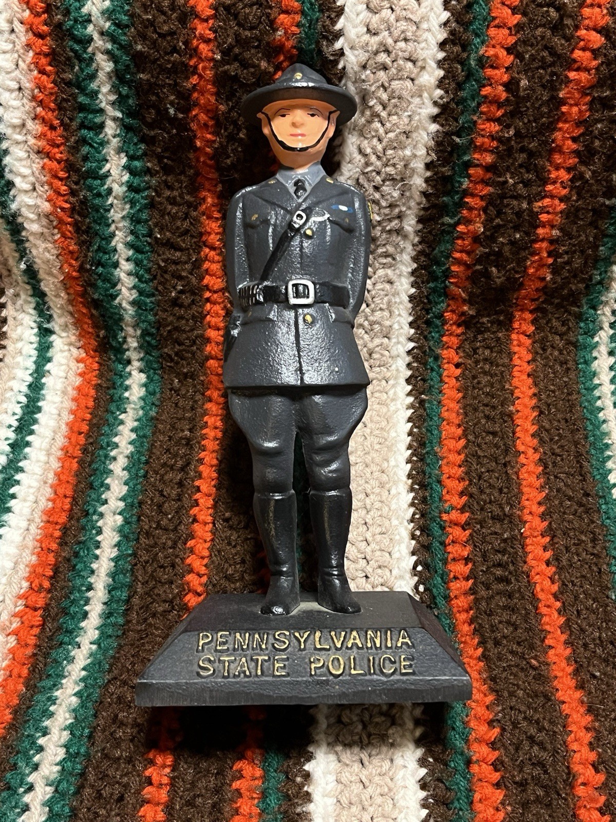 Pennsylvania State Police Pa Cast Iron Door Stop VTG Cop Law Enforcement RARE