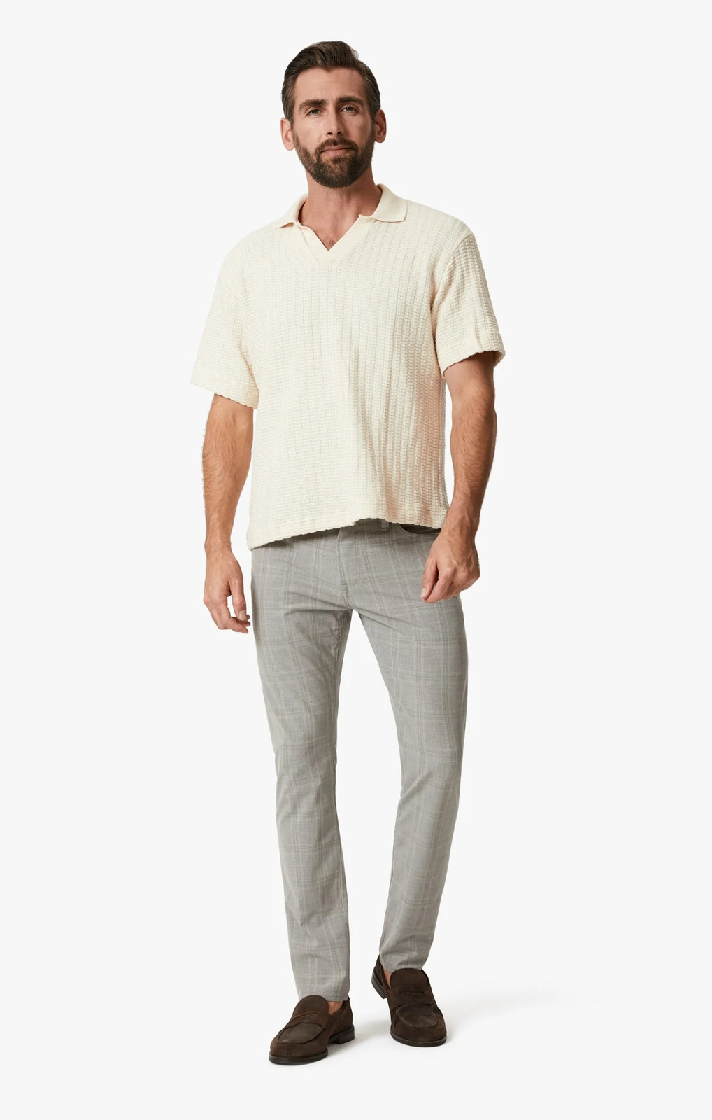 34 Heritage - Courage - Men\'s Straight Leg Pants In Grey Checked