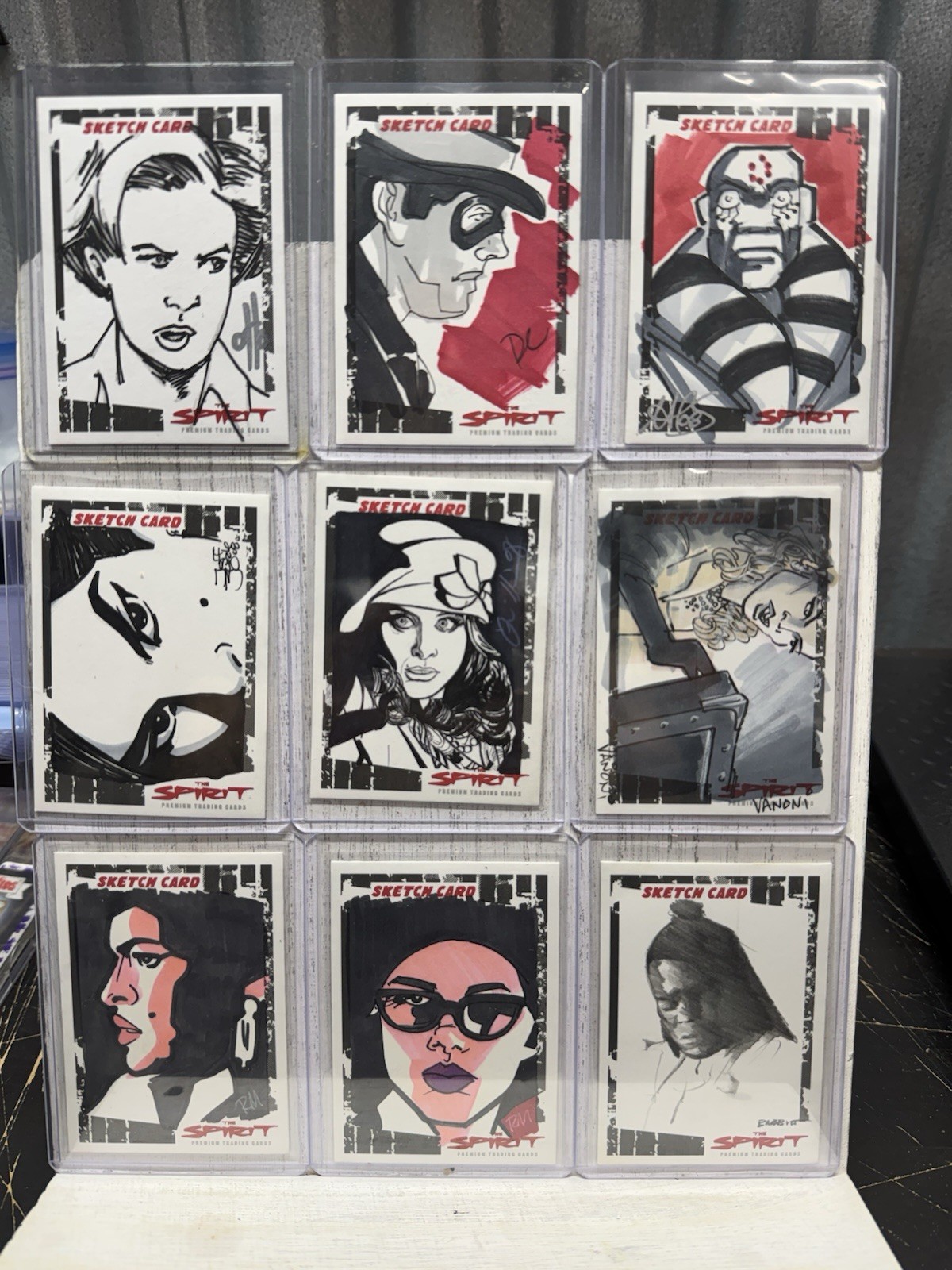 2008 THE SPIRIT Lot Of 9 SKETCH CARDS Inkworks