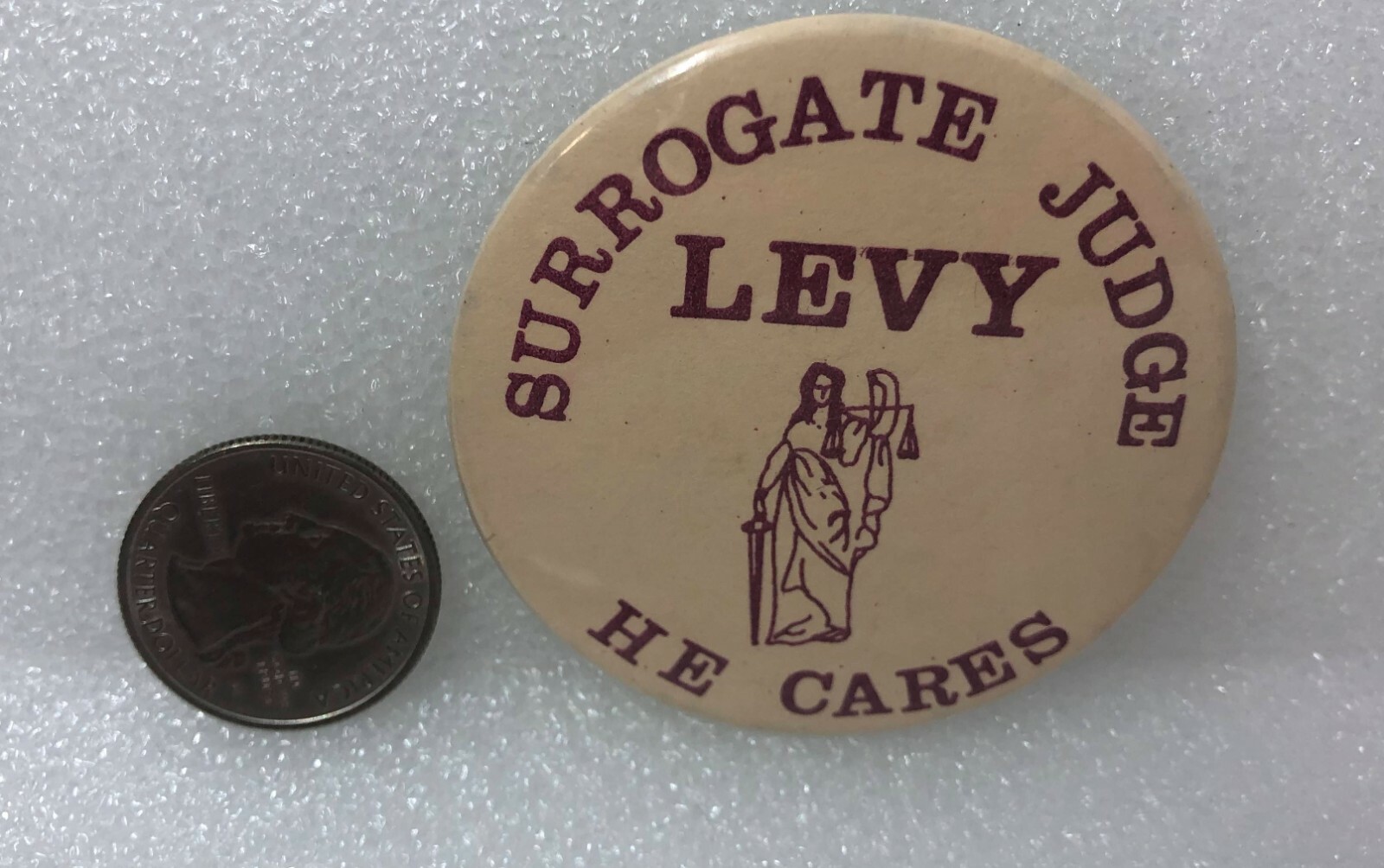 Surrogate Judge Levy He Cares Political Pin Surrogate Judge Levy He Cares Political Pin