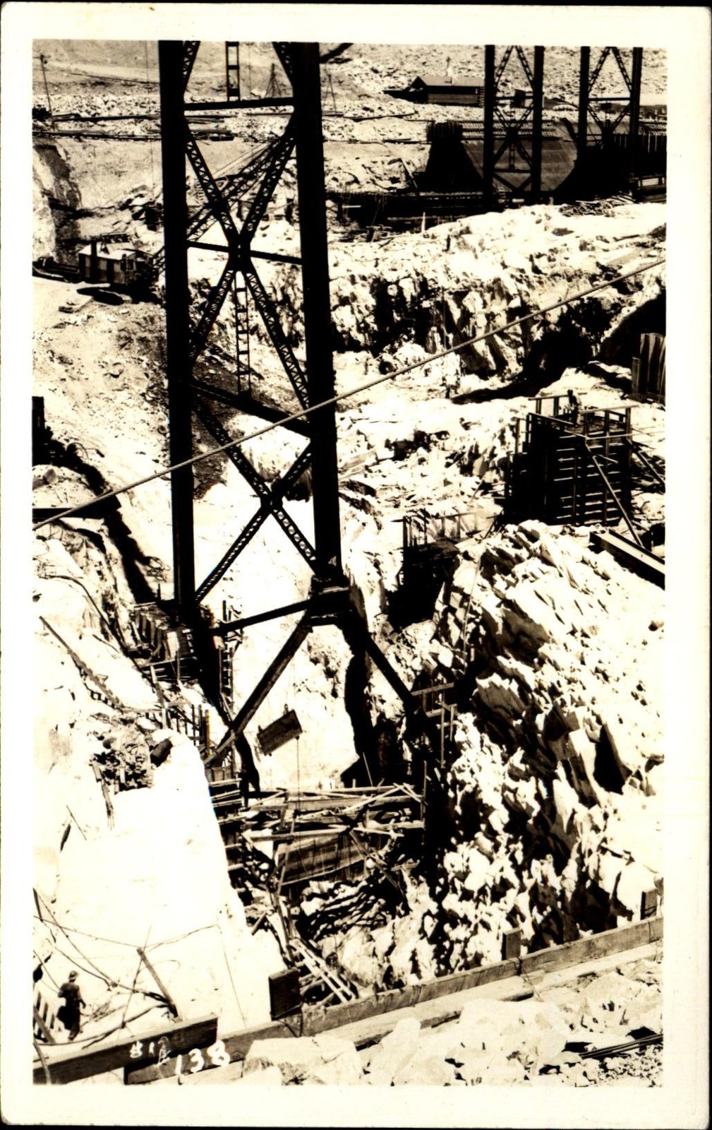 RPPC real photo ~ construction site Bridge? ~ location unknown
