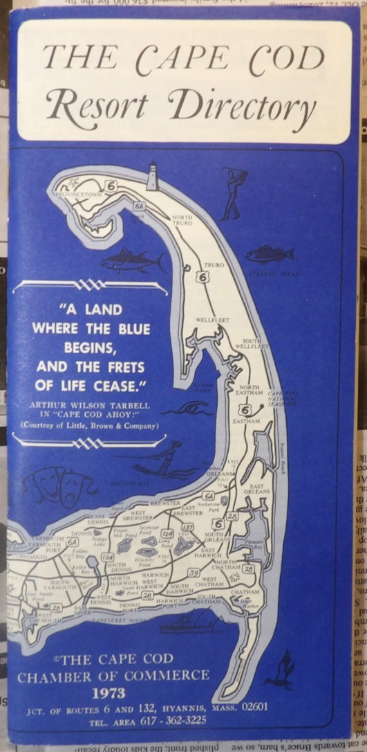 1973 The Cape Cod Resort Directory Chamber of Commerce
