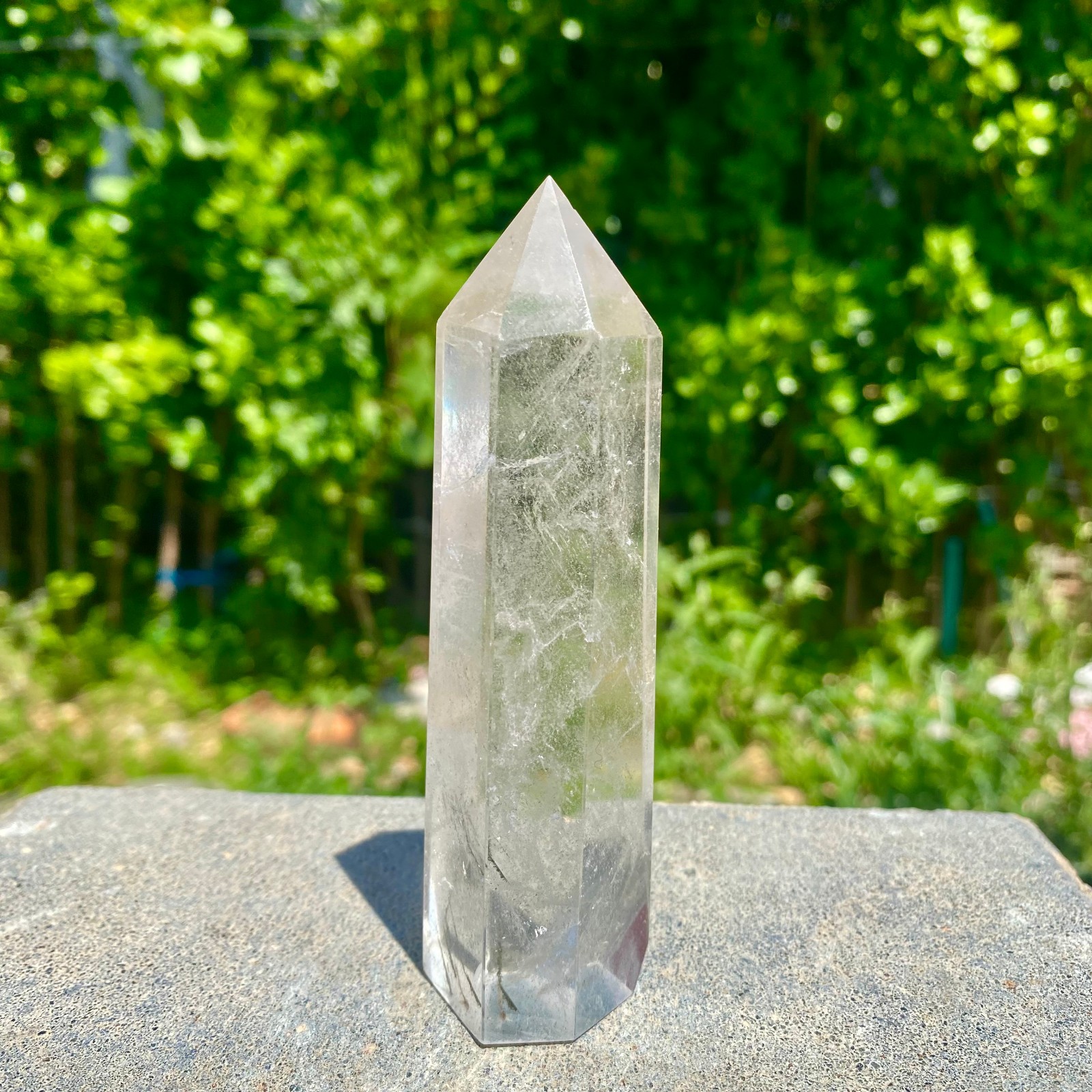 157G Natural Clear Quartz Crystal Point Healing Wand Polished Rock Crystal Reiki