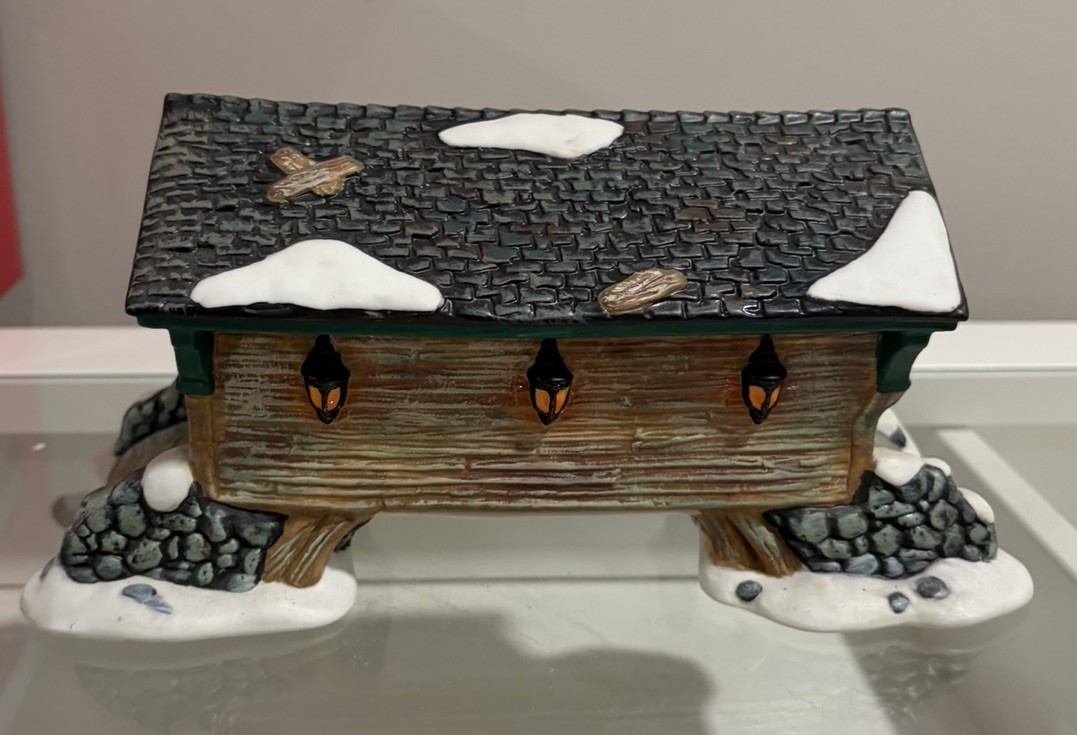 Christmas Village COVERED BRIDGE original box