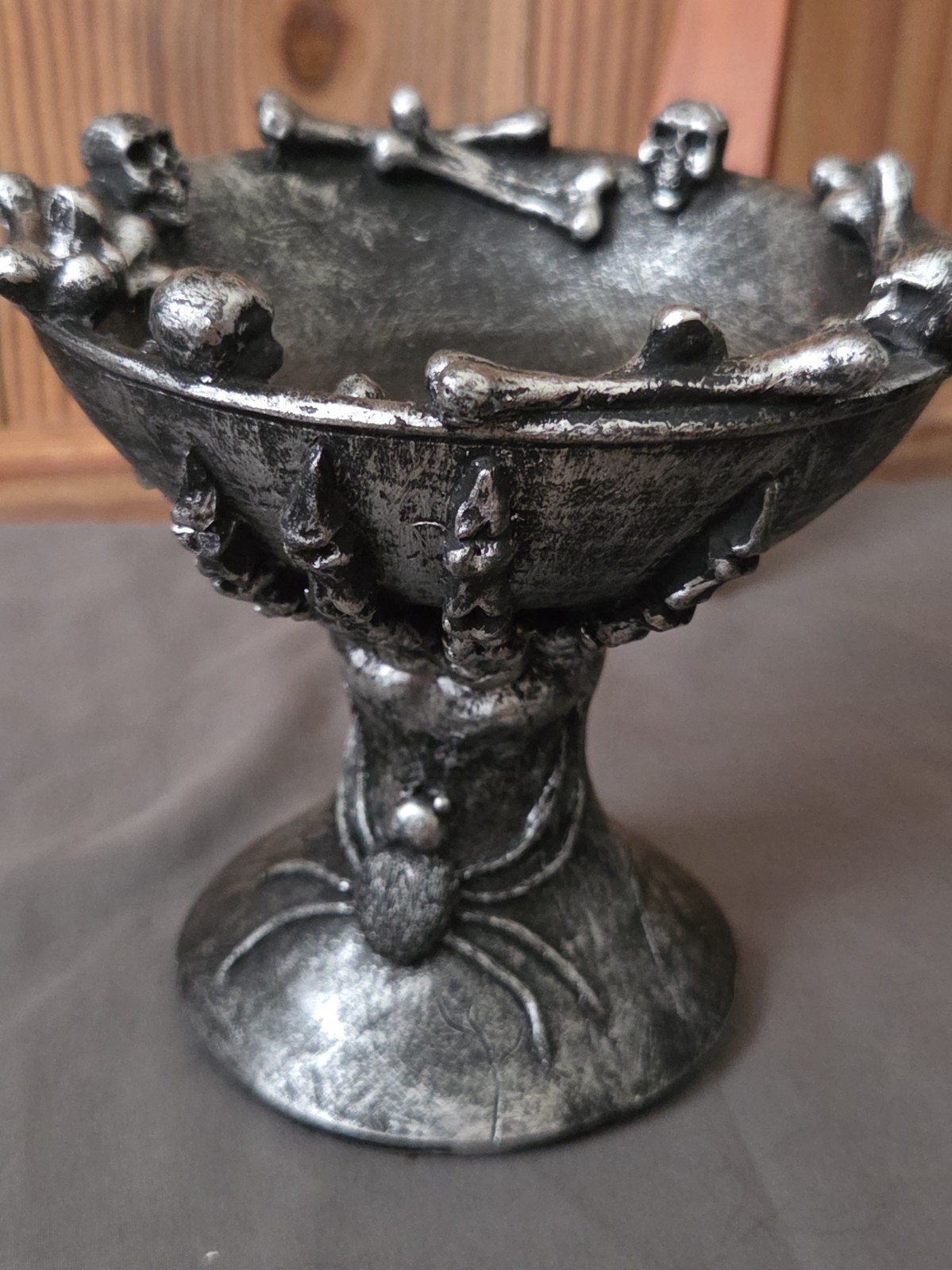 Celebrate It Haunted Hallows Skull Spider Halloween Chalice Bowl Decor Candy...